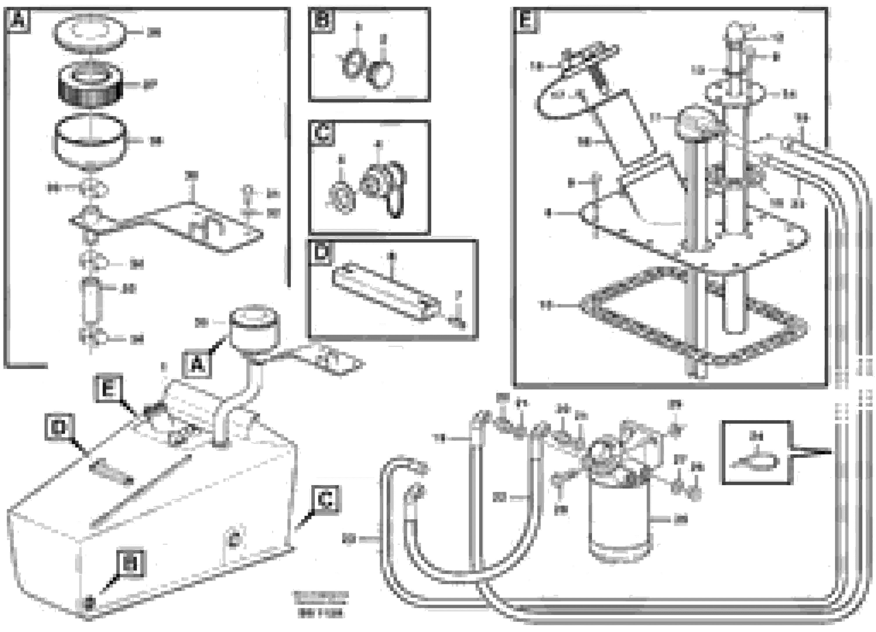 Схема запчастей Volvo A35D - 96442 Fuel tank, fuel pipes 