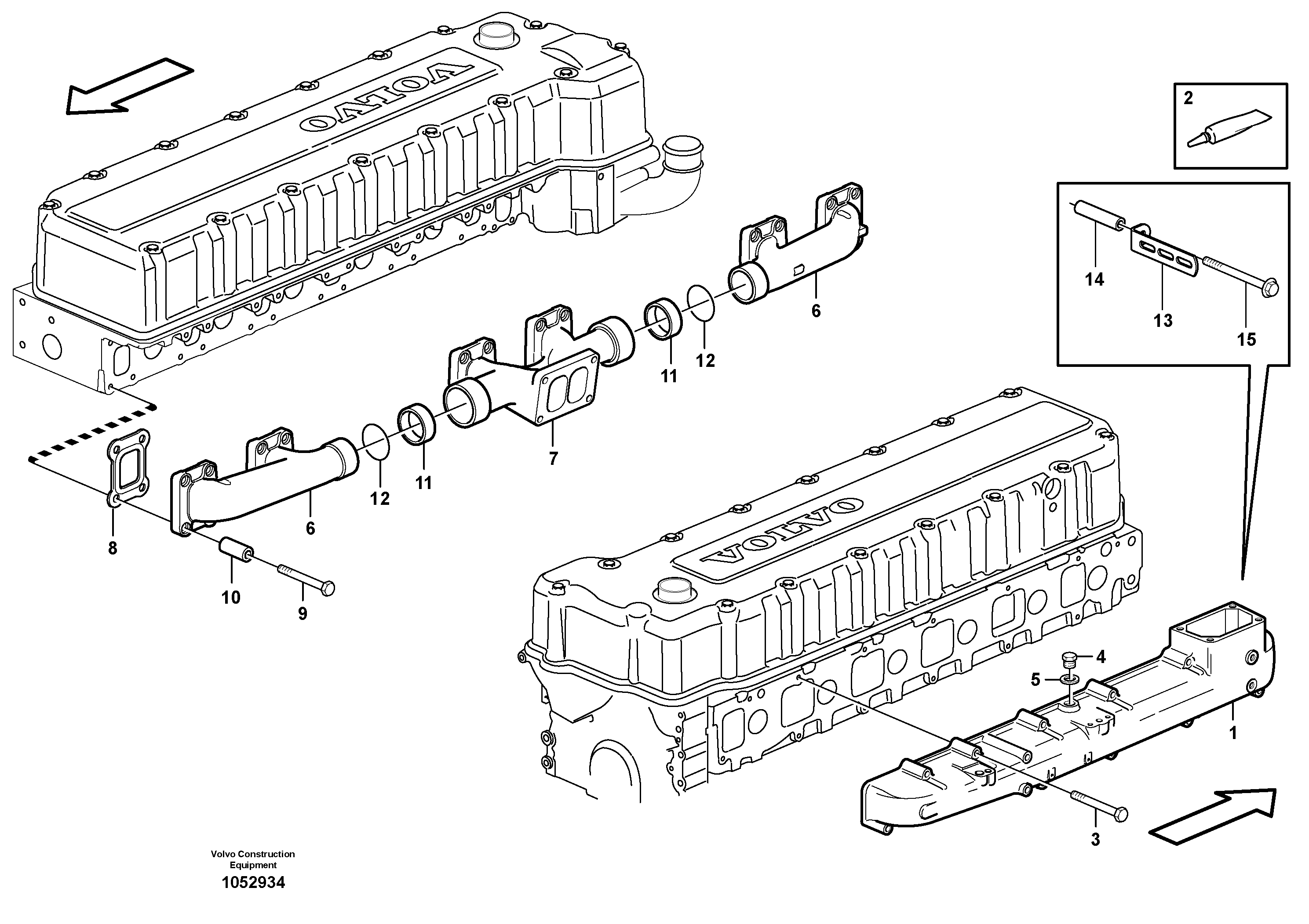 Схема запчастей Volvo A35D - 67600 Inlet manifold and exhaust manifold 