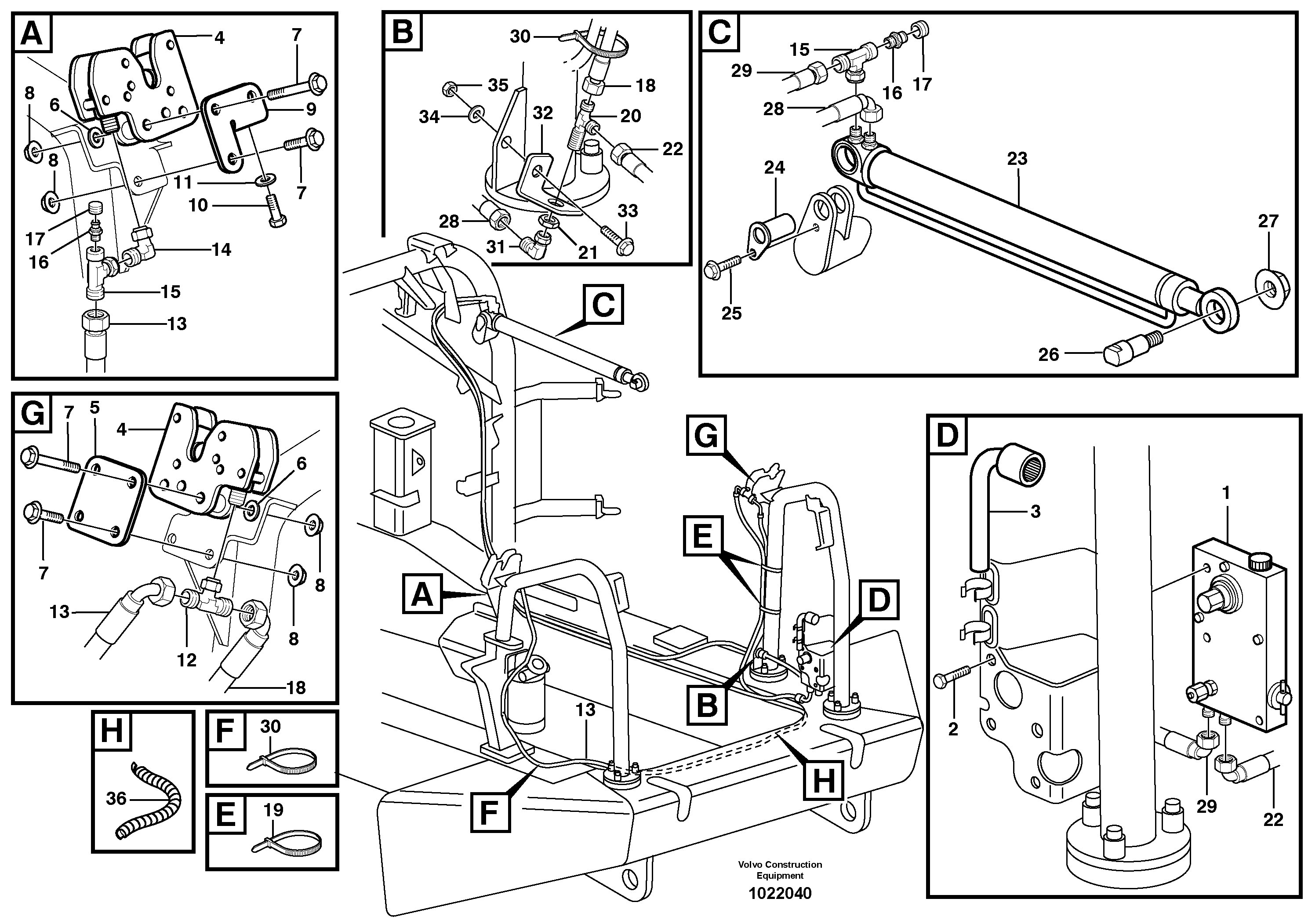 Схема запчастей Volvo A35D - 83352 Engine hood 