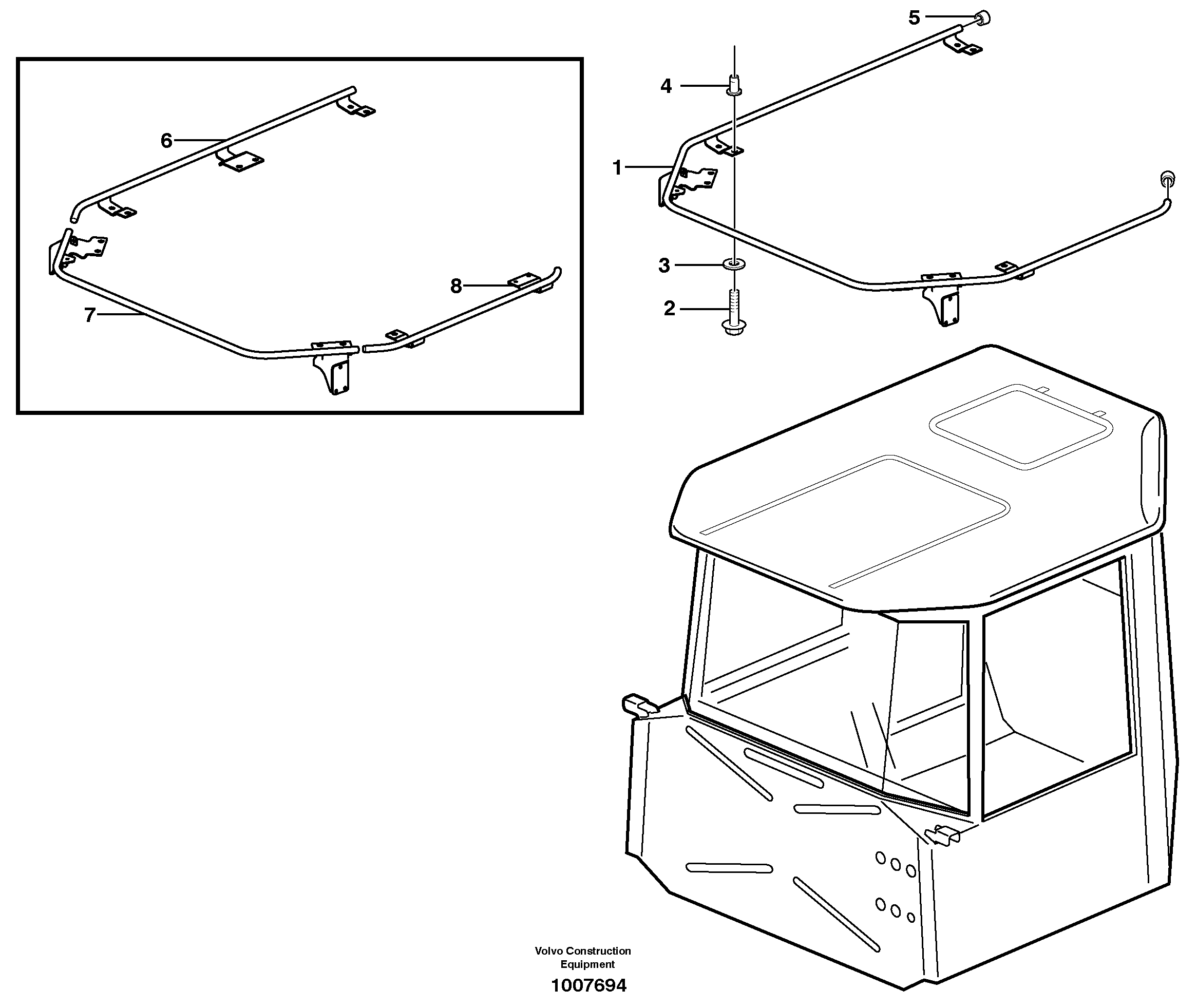 Схема запчастей Volvo A35D - 4839 Roof arch 