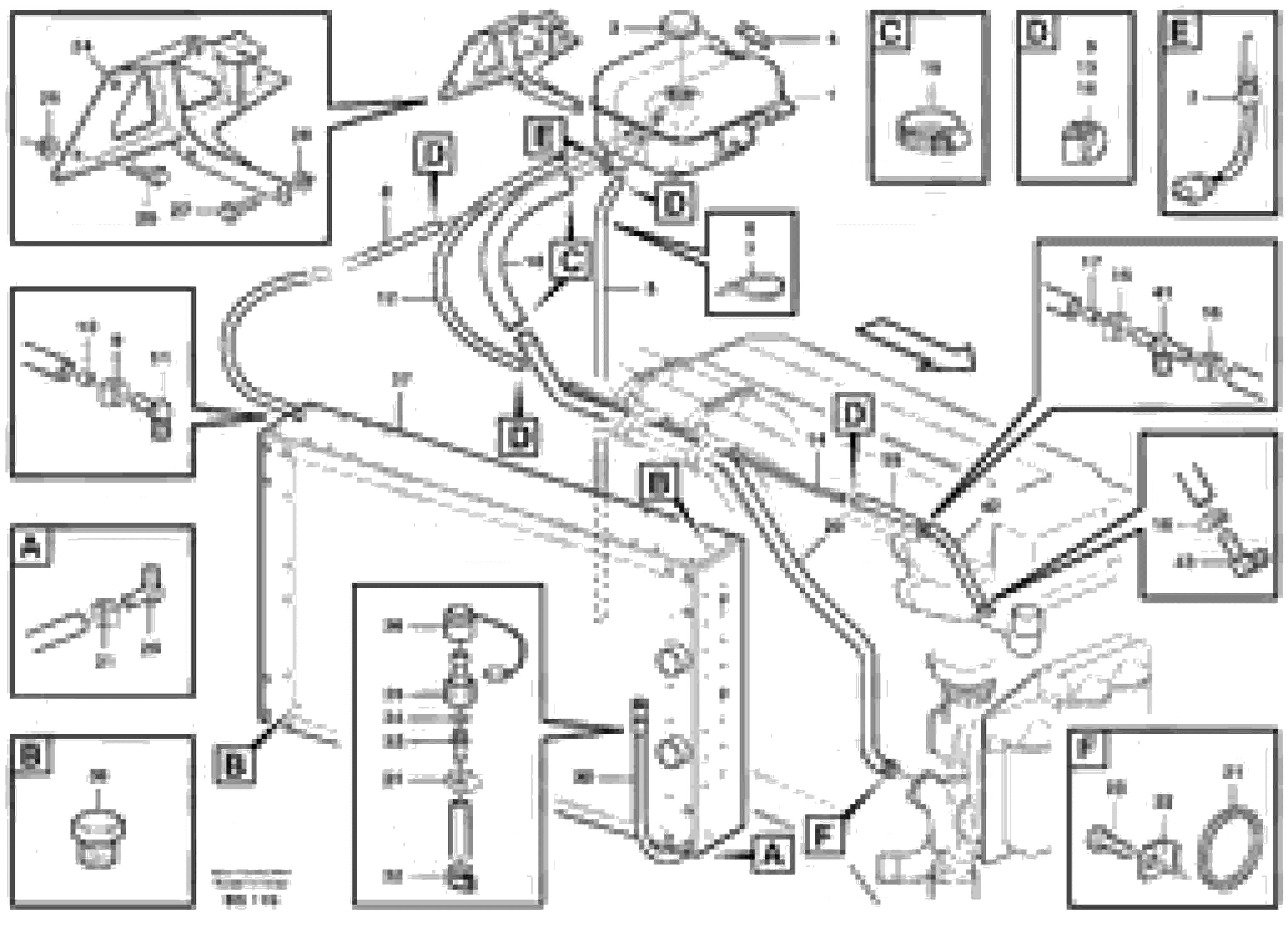 Схема запчастей Volvo A35D - 64725 Бак (бачок) расширительный и трубки 