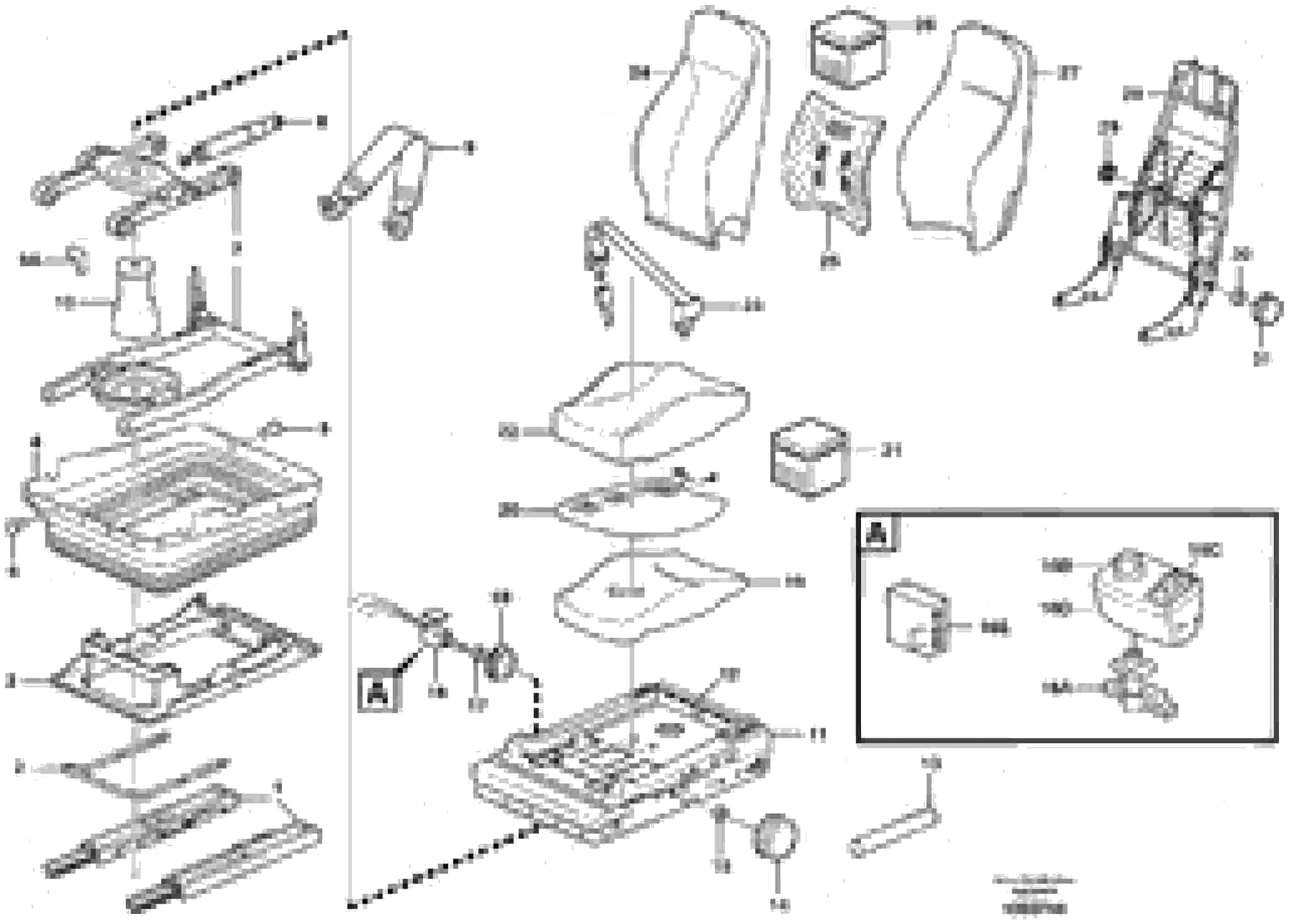 Схема запчастей Volvo A35D - 46864 Operators seat, heated, air suspensioned 