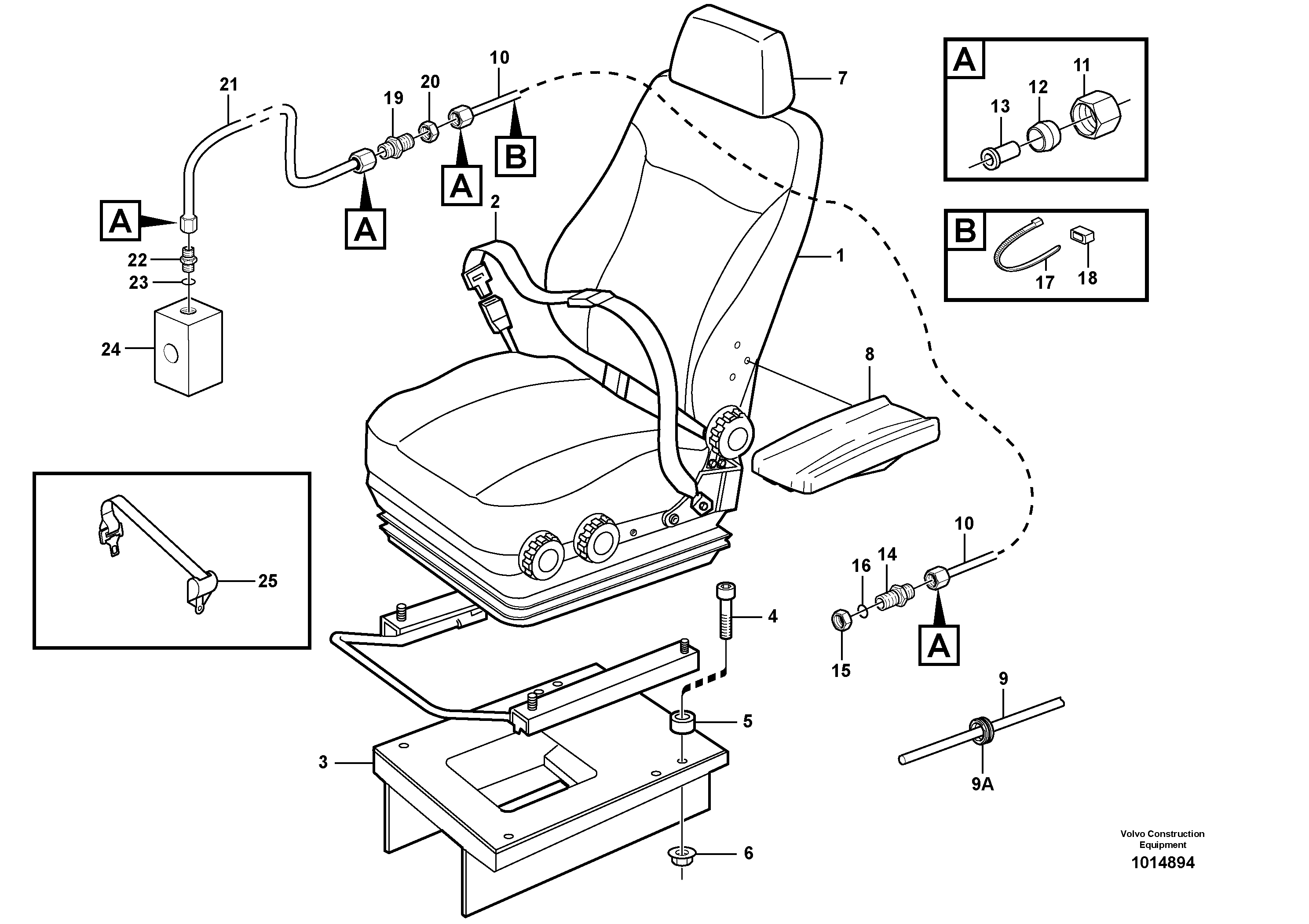 Схема запчастей Volvo A35D - 56067 Operator seat with fitting parts 