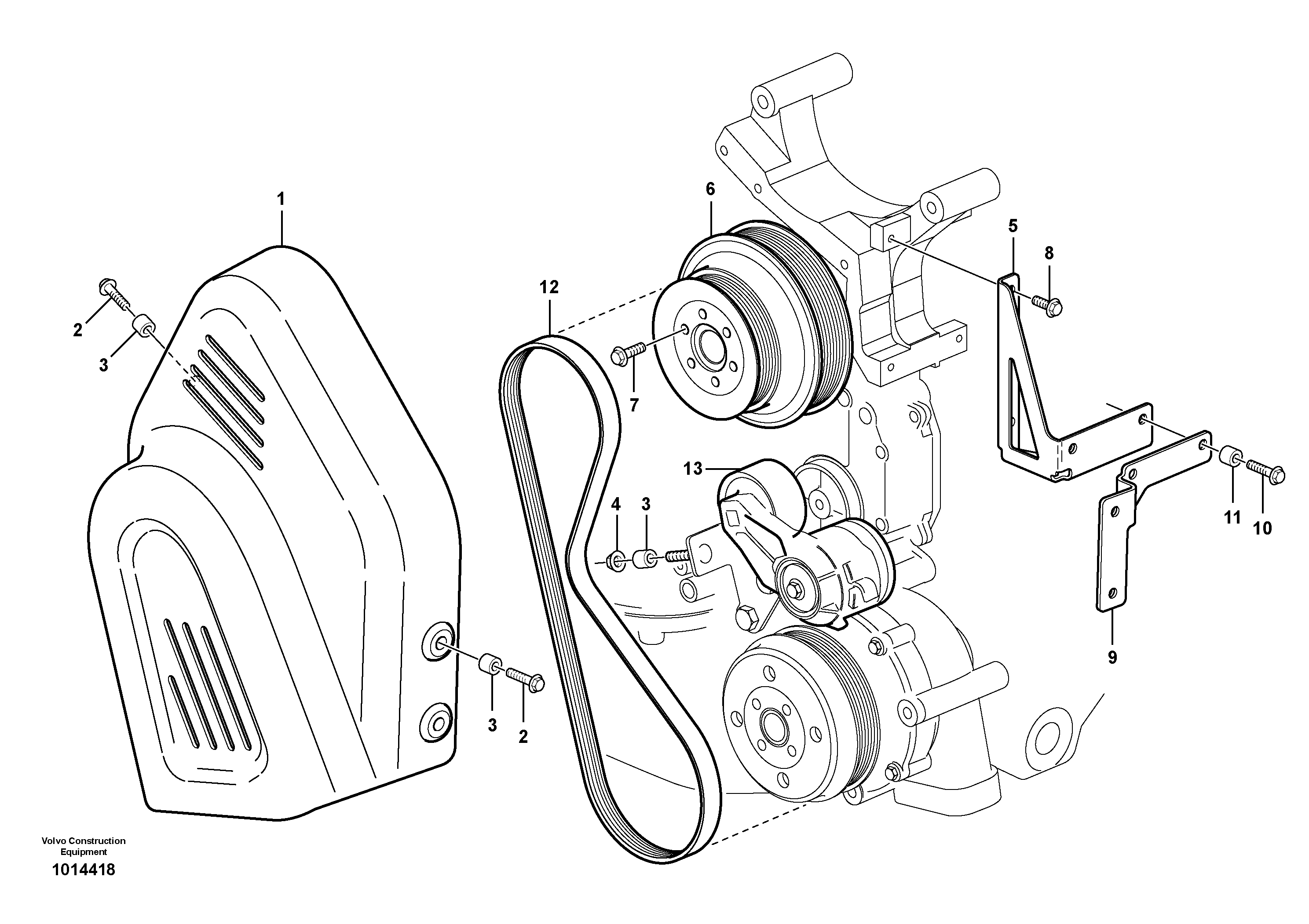 Схема запчастей Volvo A35D - 64733 Belt transmission 