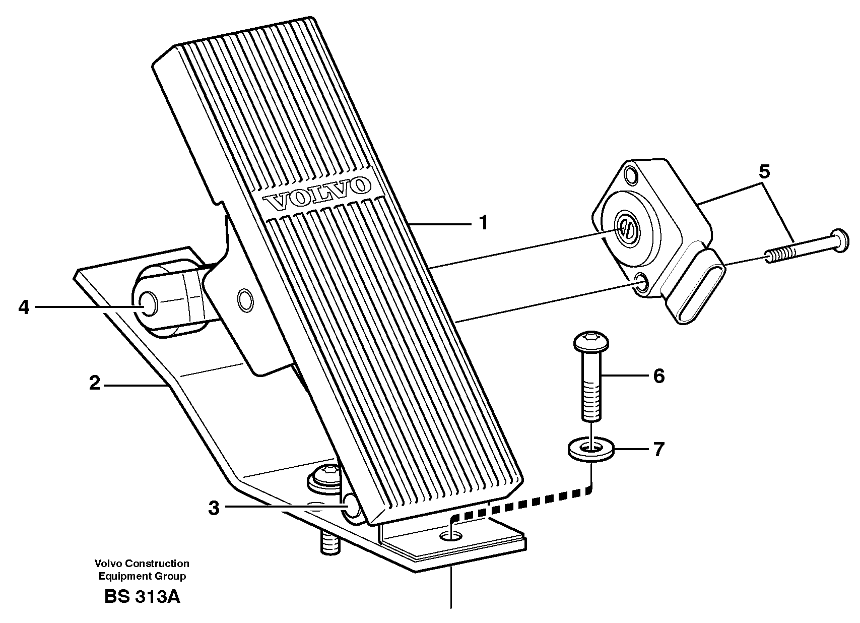 Схема запчастей Volvo A35D - 50113 Accelerator pedal 