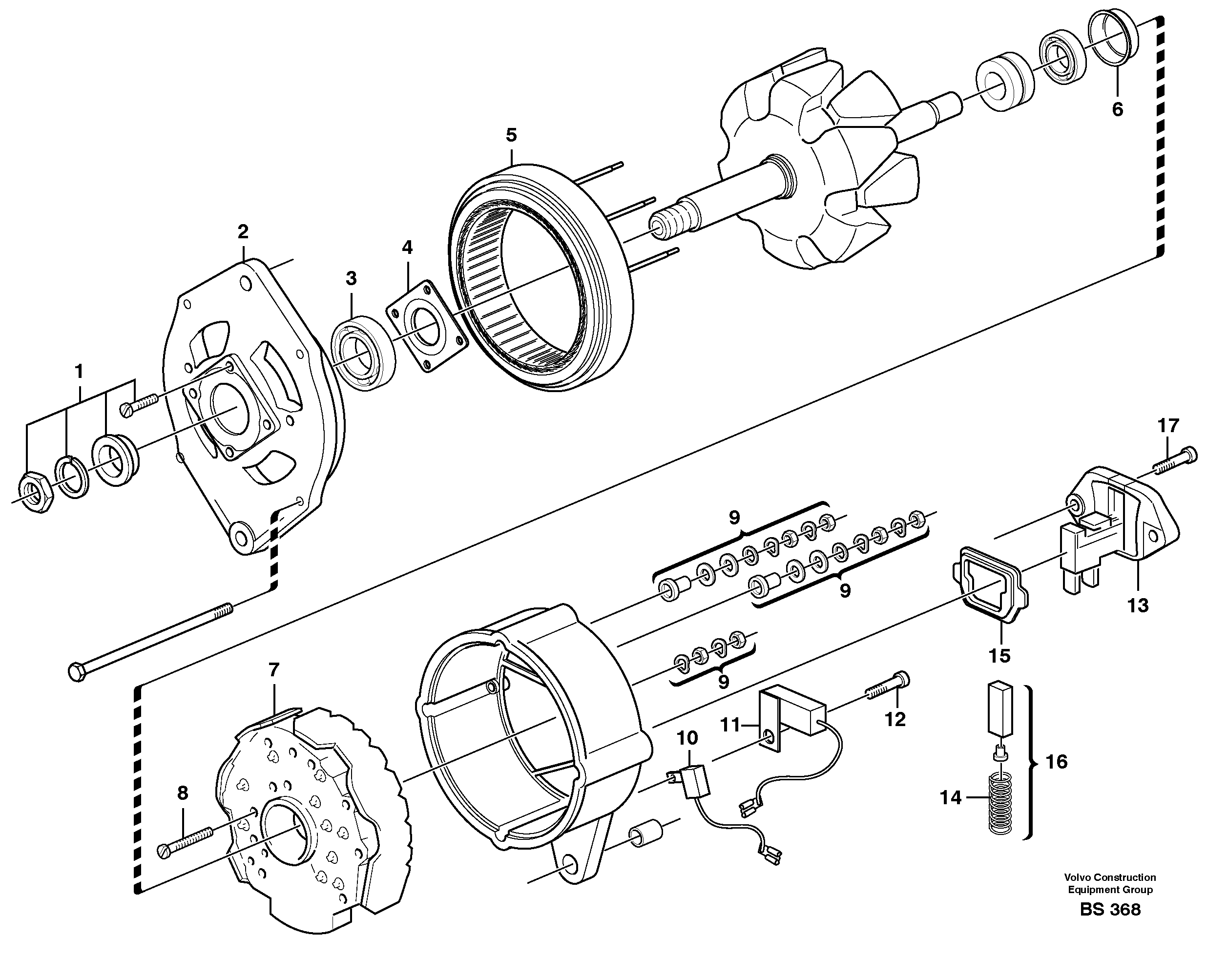 Схема запчастей Volvo A35D - 16042 Alternator 