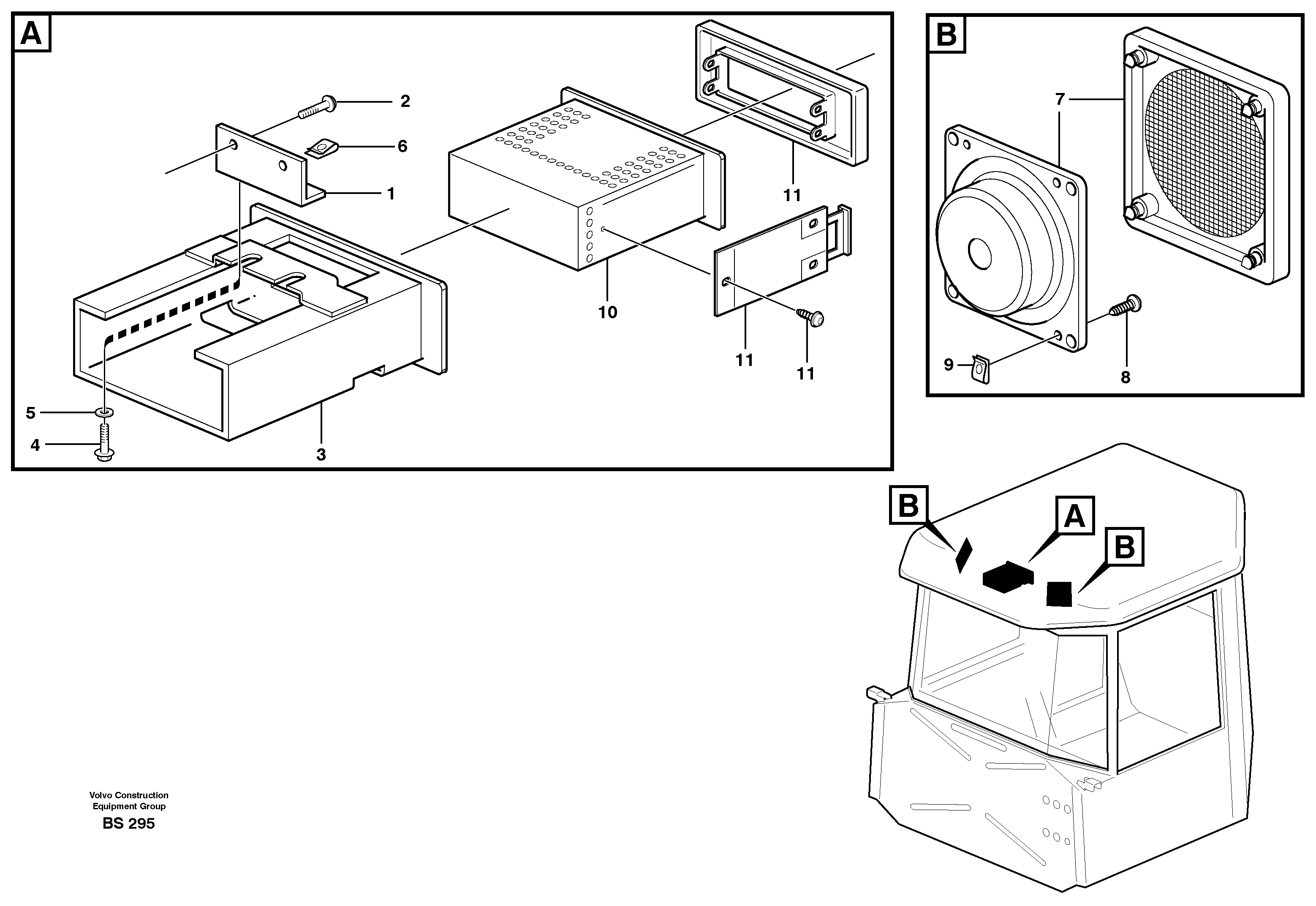 Схема запчастей Volvo A35D - 28666 Radio bracket 