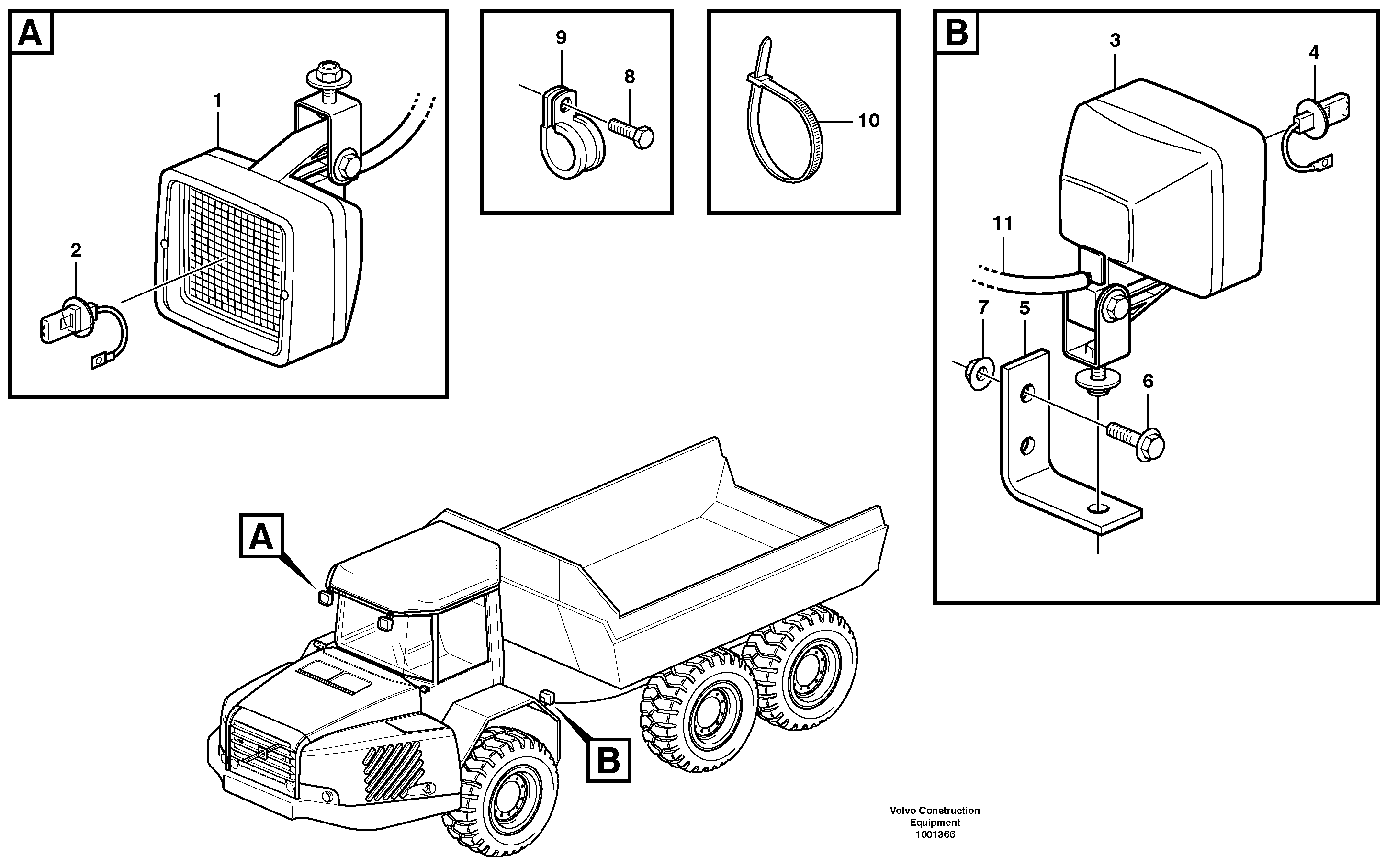 Схема запчастей Volvo A35D - 78178 Work lights 