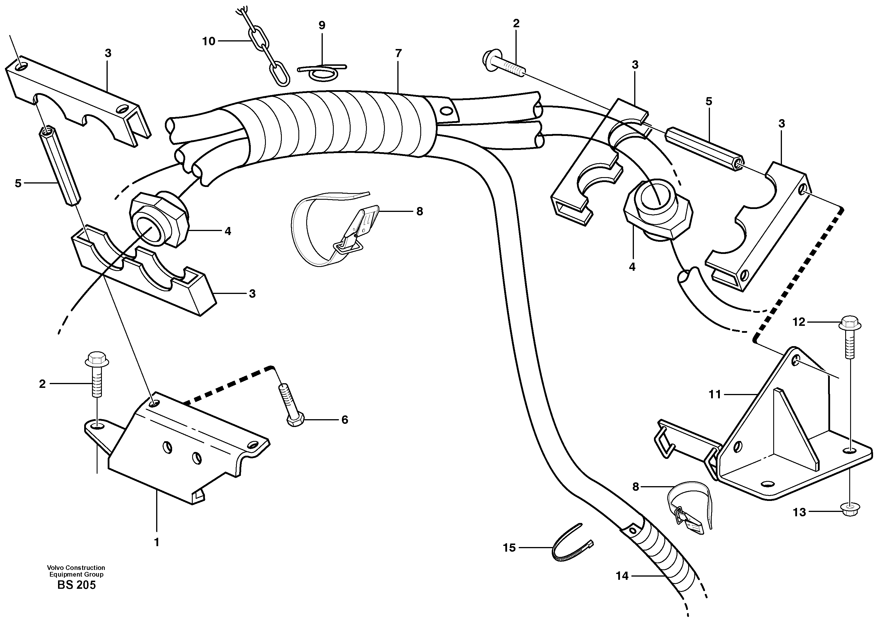 Схема запчастей Volvo A35D - 38171 Hose protector, load unit 