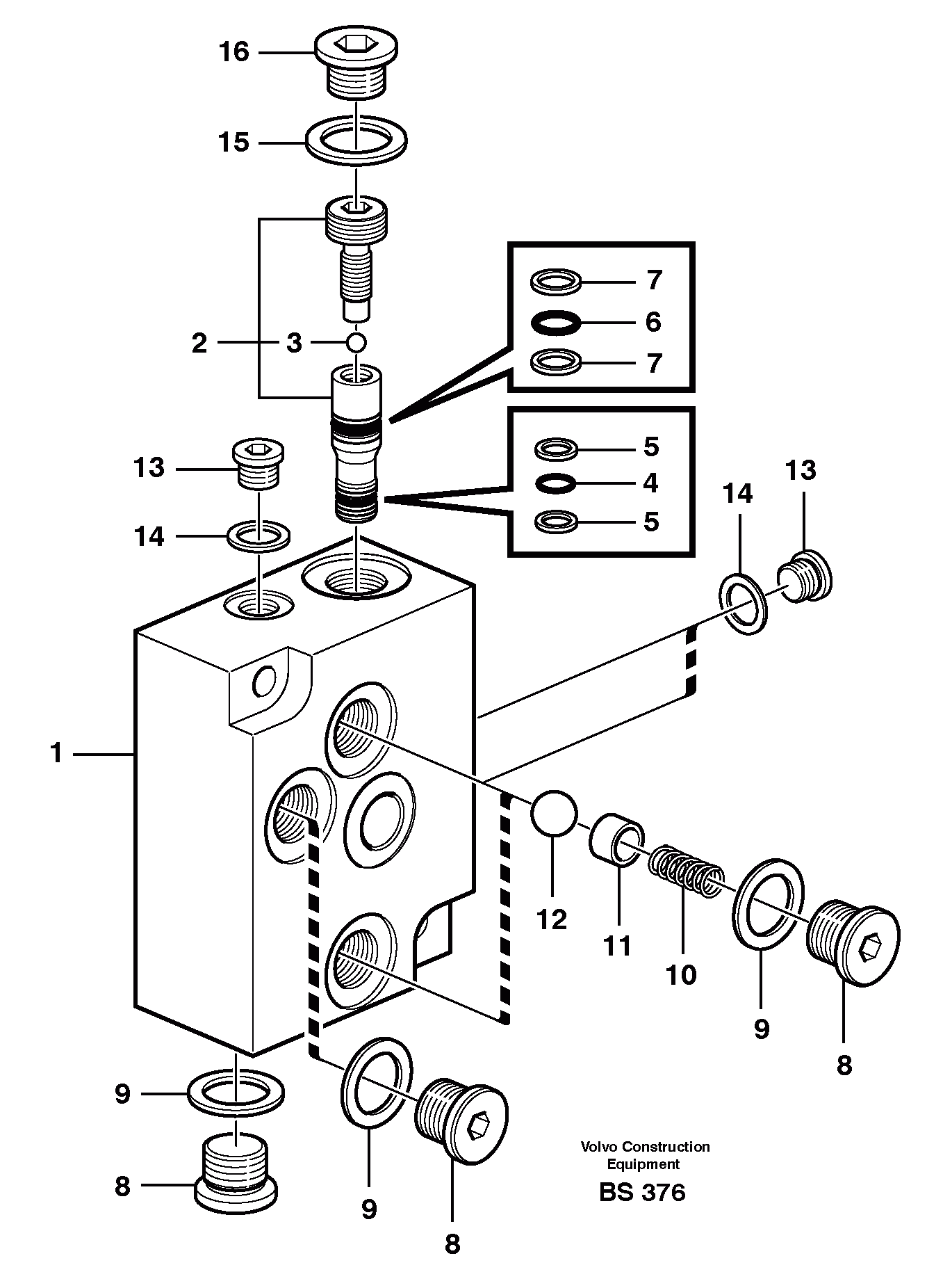 Схема запчастей Volvo A35D - 15358 Valve, circuit body and return valve 