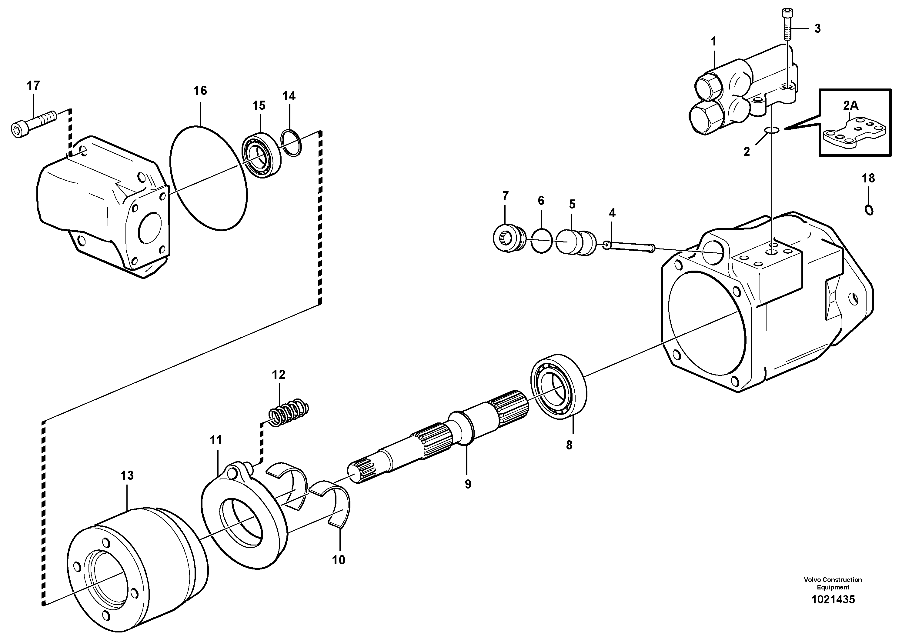 Схема запчастей Volvo A35D - 85153 Гидронасос (основной насос) 