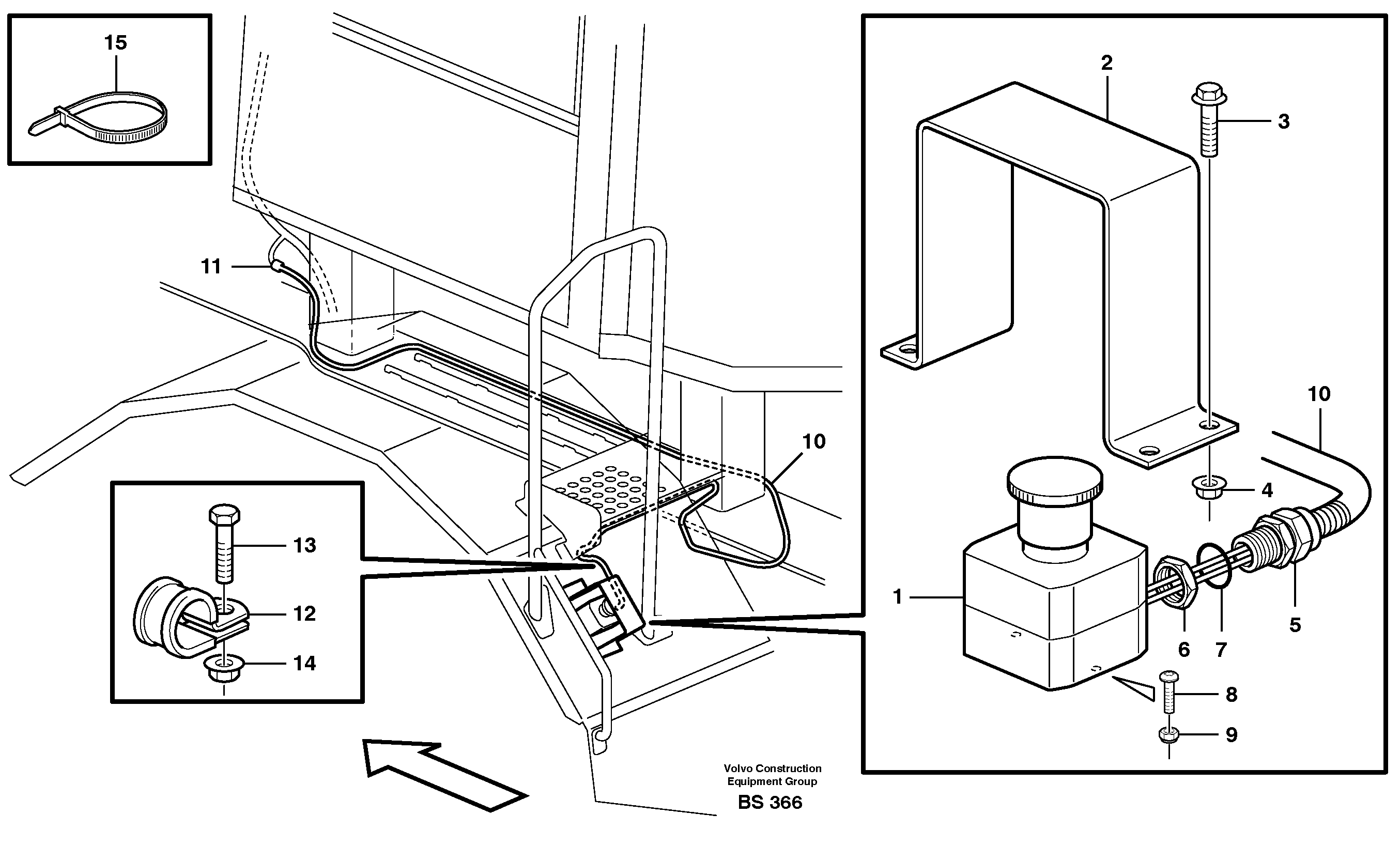 Схема запчастей Volvo A35D - 65428 Cable harness, emergency enginestop 