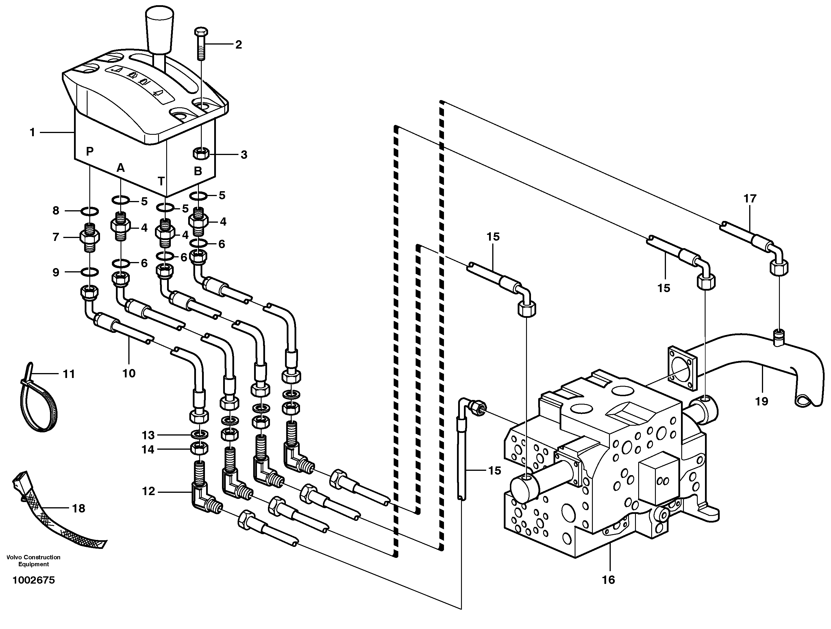 Схема запчастей Volvo A35D - 92310 Servo system, tipper control 