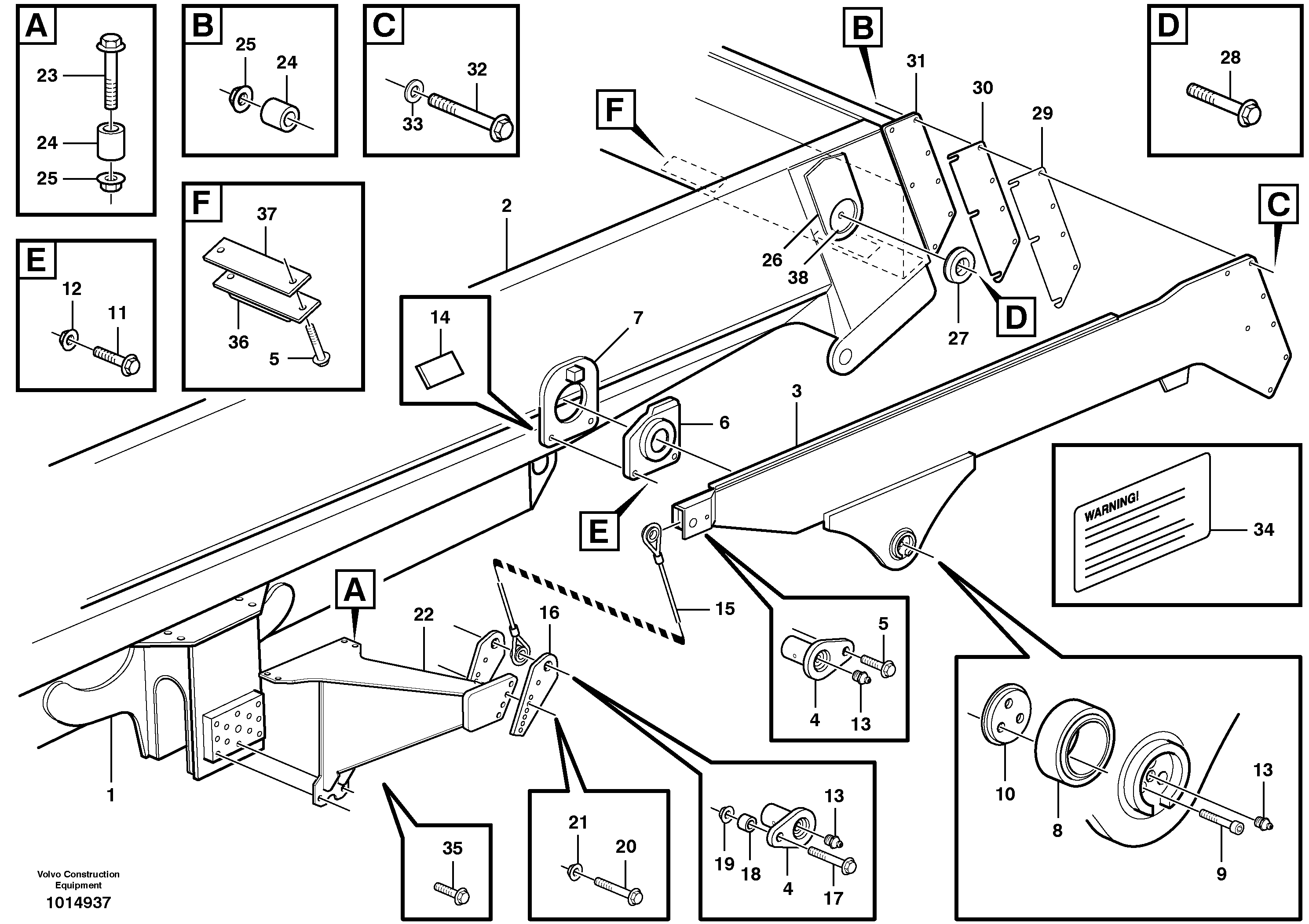 Схема запчастей Volvo A35D - 52687 Overhung tailgate 