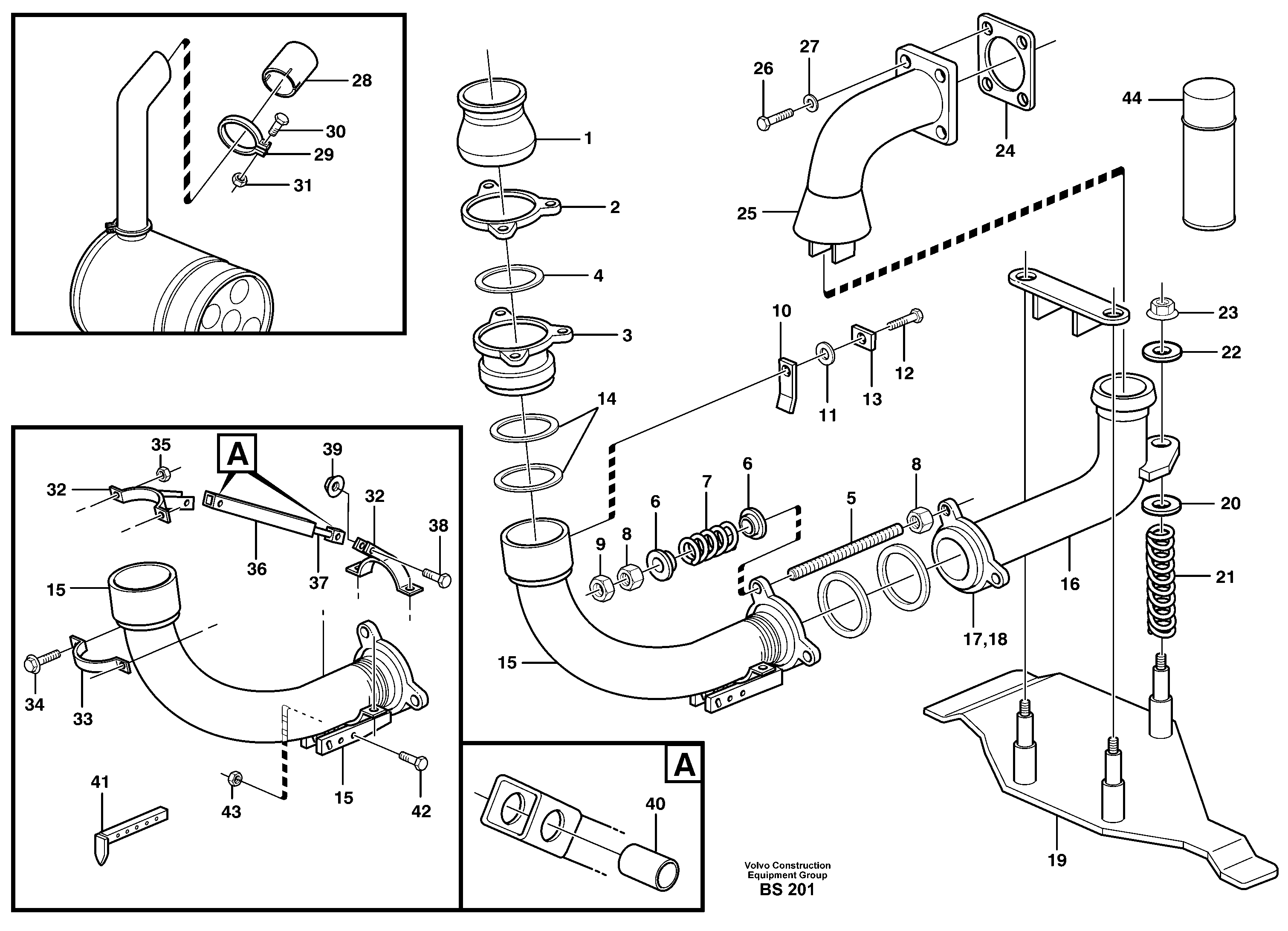 Схема запчастей Volvo A35D - 84326 Body heating 