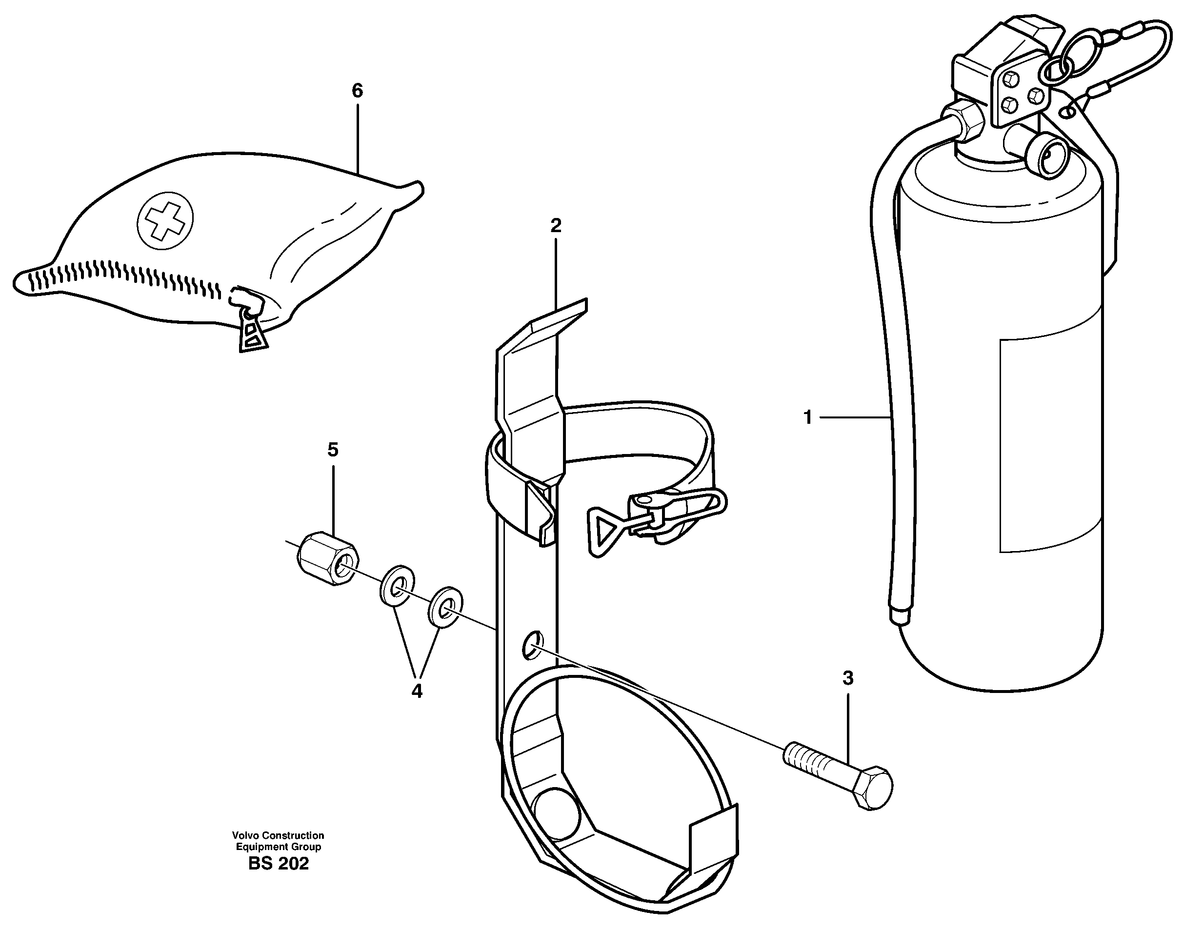 Схема запчастей Volvo A35D - 40657 Emergency equipment 