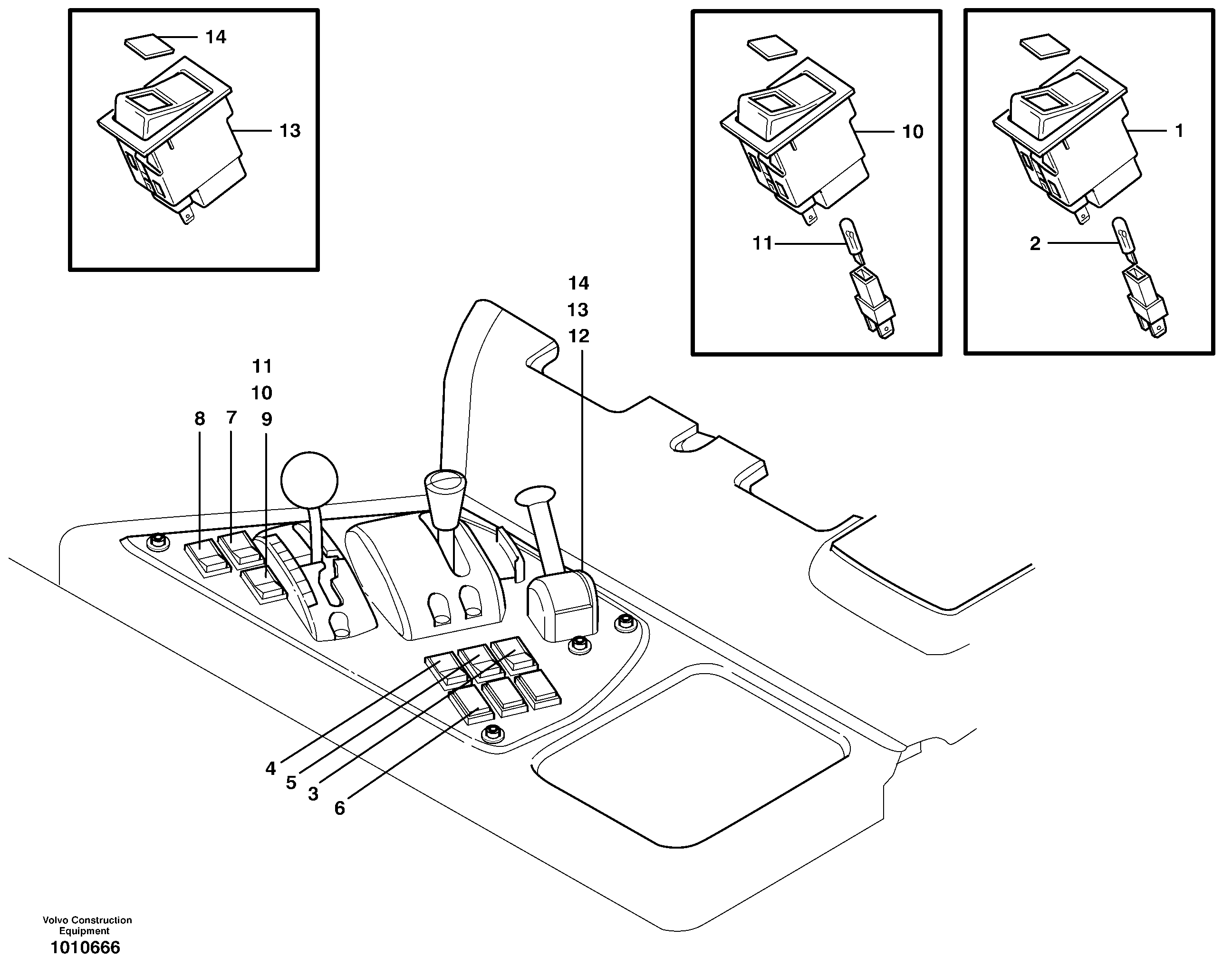 Схема запчастей Volvo A35D - 67045 Switch panel 