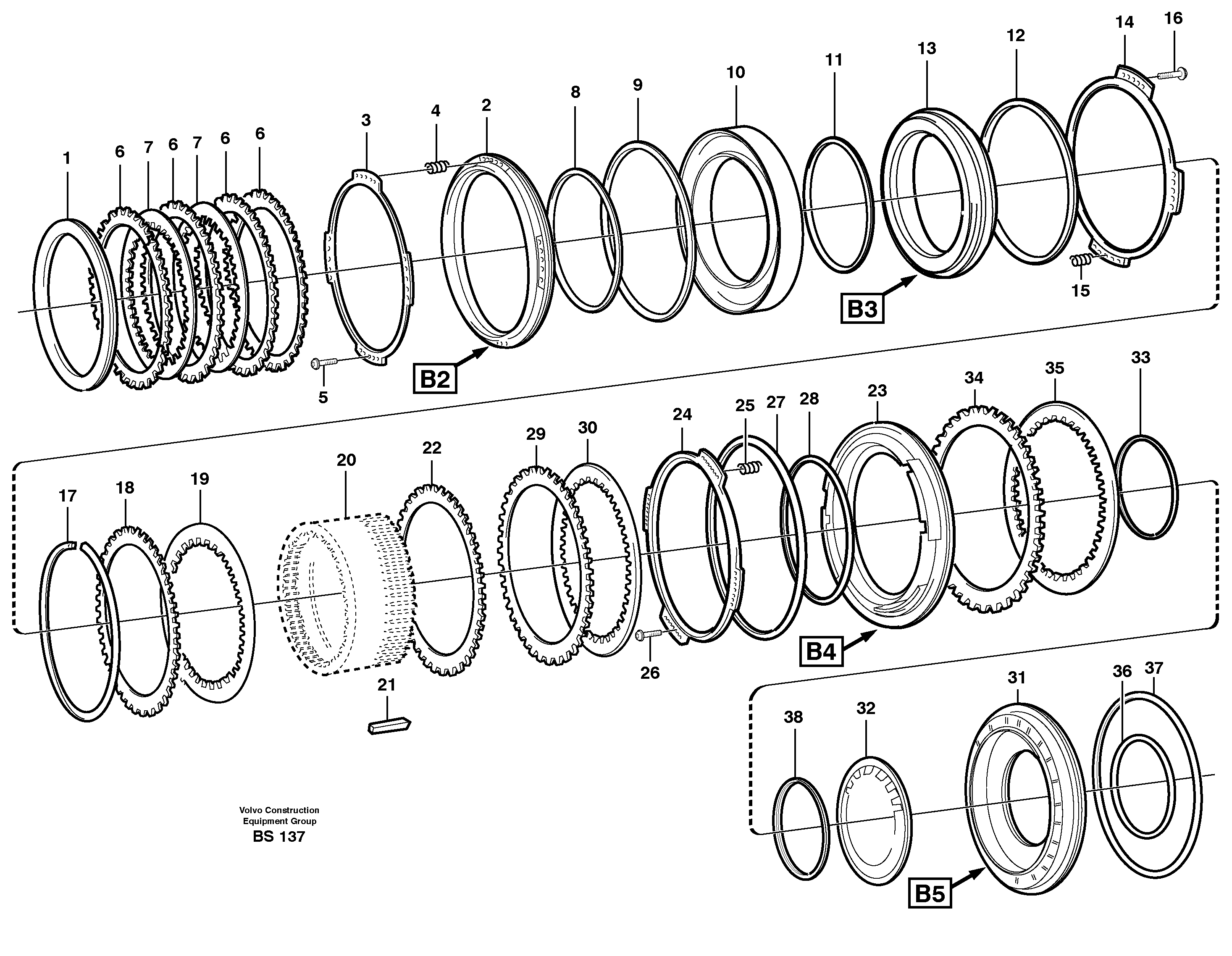 Схема запчастей Volvo A35D - 47767 Brakes, rear 