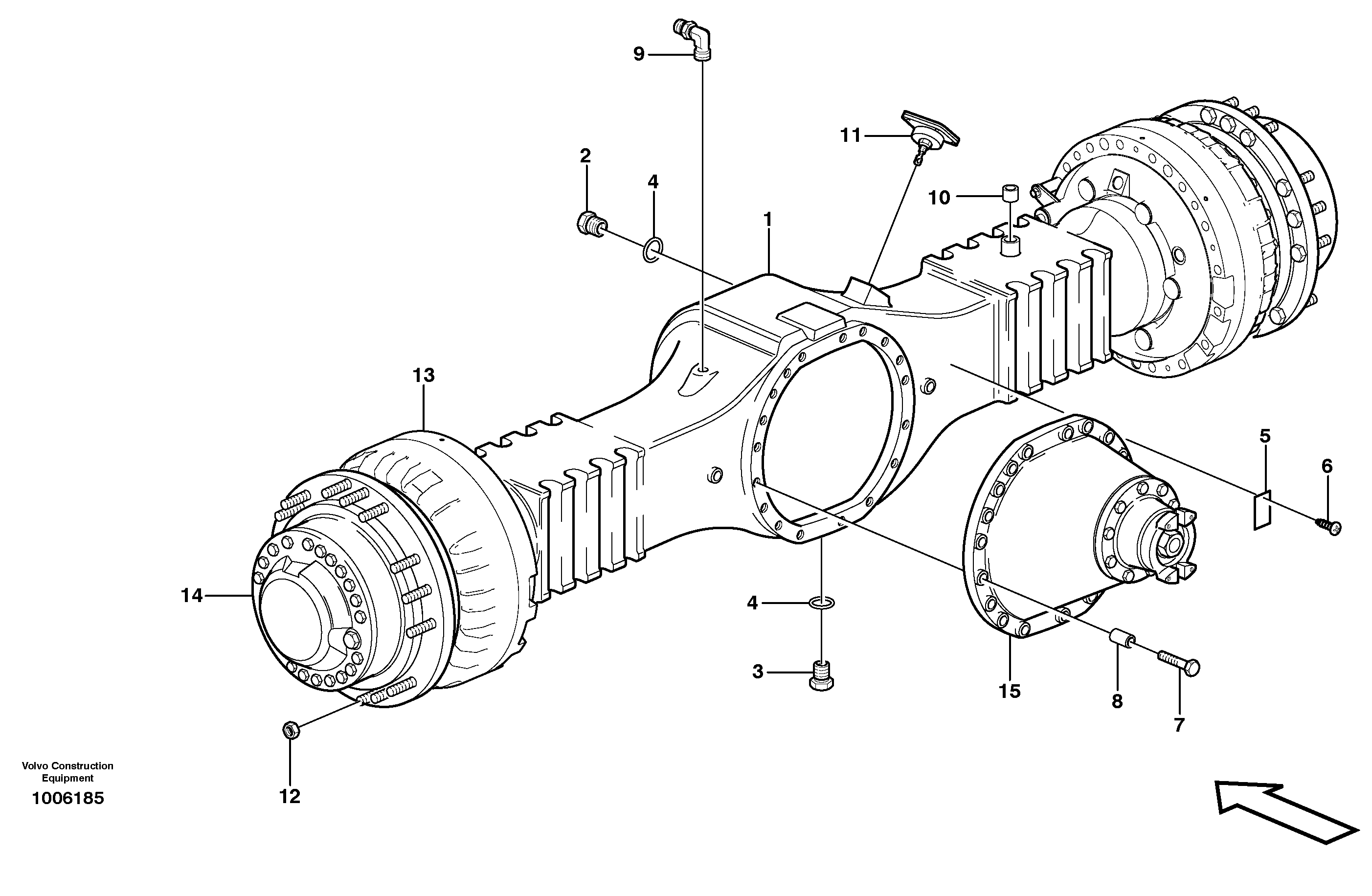 Схема запчастей Volvo A35D - 21507 Planetary axle, motor unit 