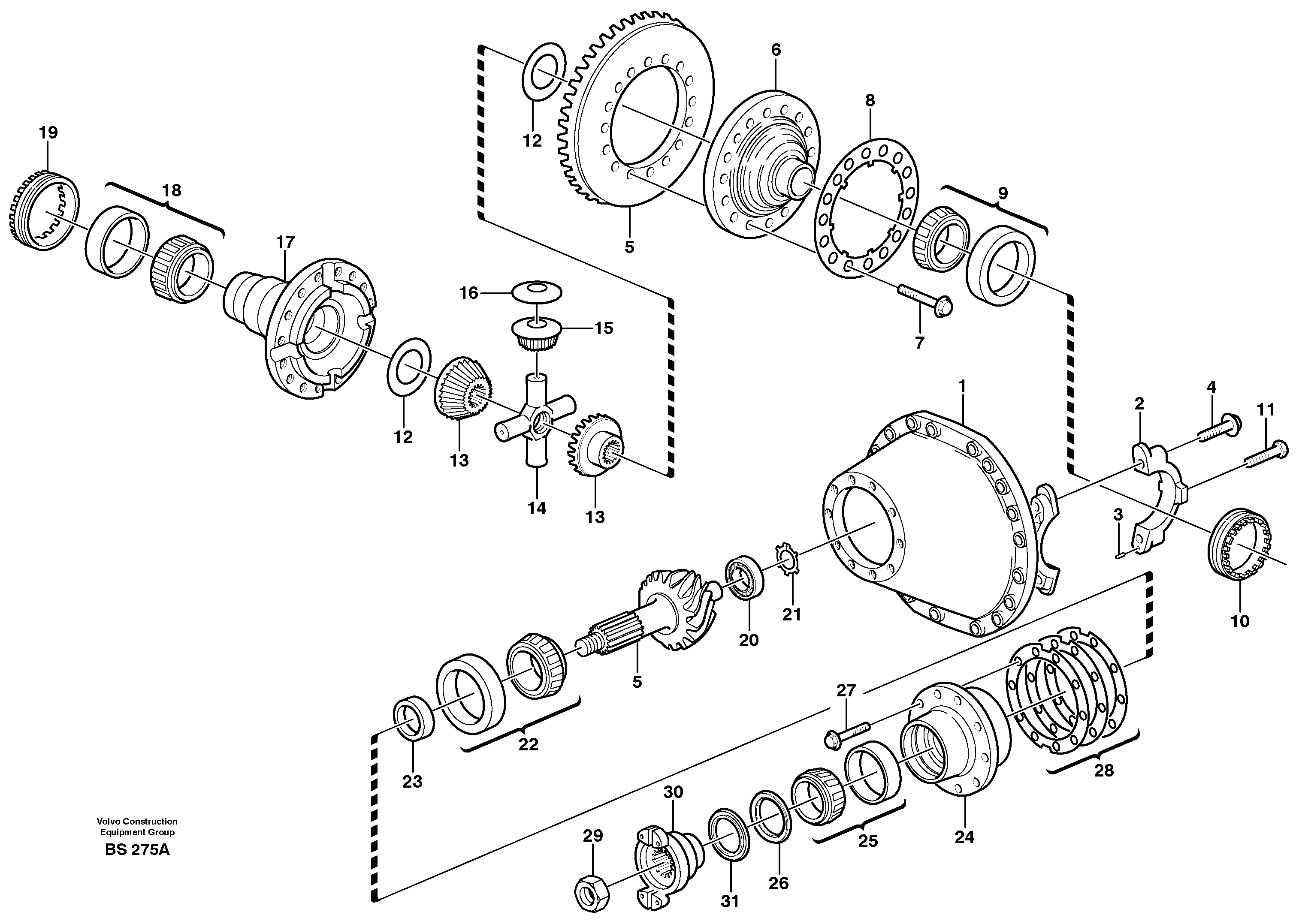 Схема запчастей Volvo A35D - 21508 Главная передача 