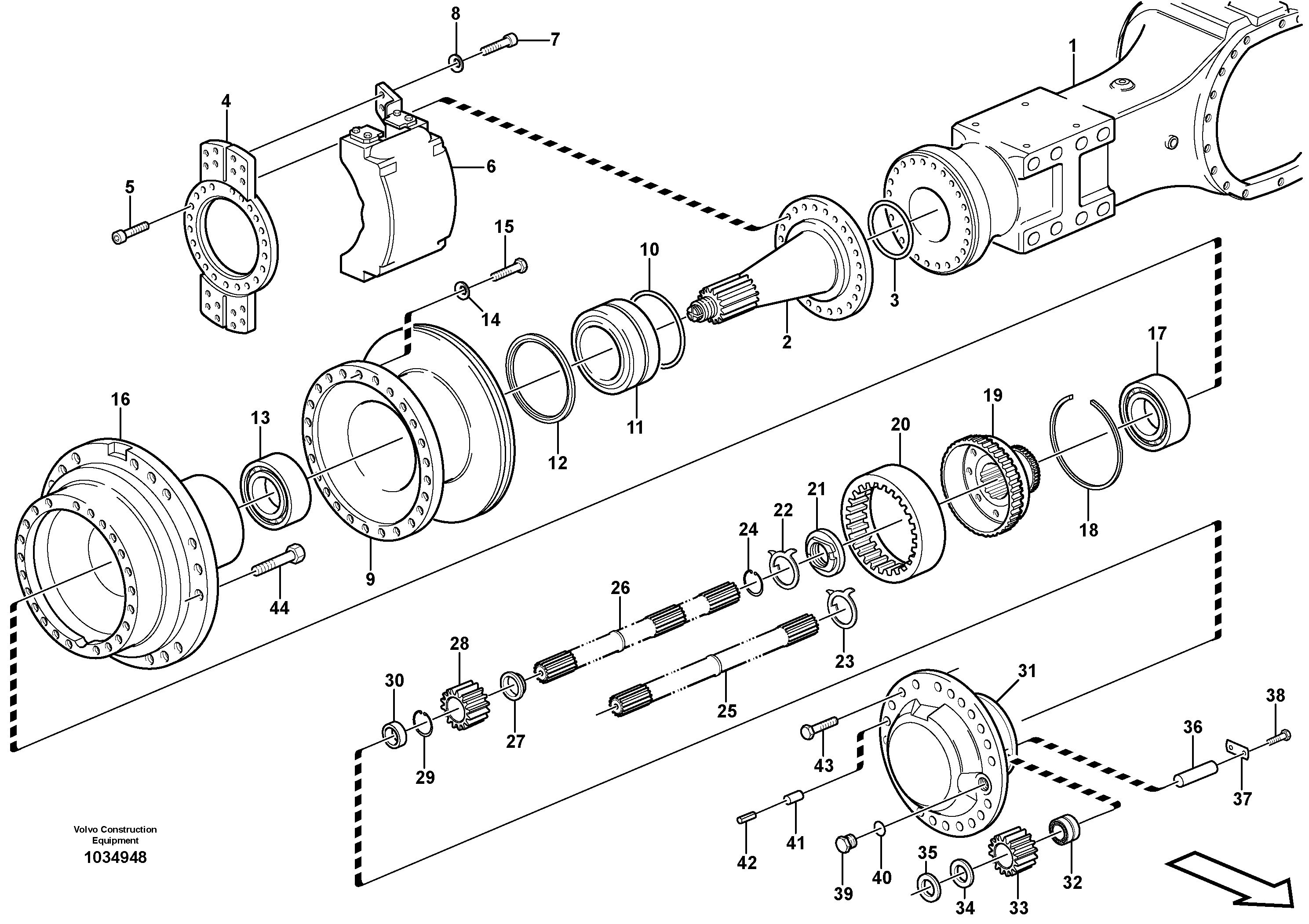 Схема запчастей Volvo A35D - 88581 Hub reduction, motorunit 