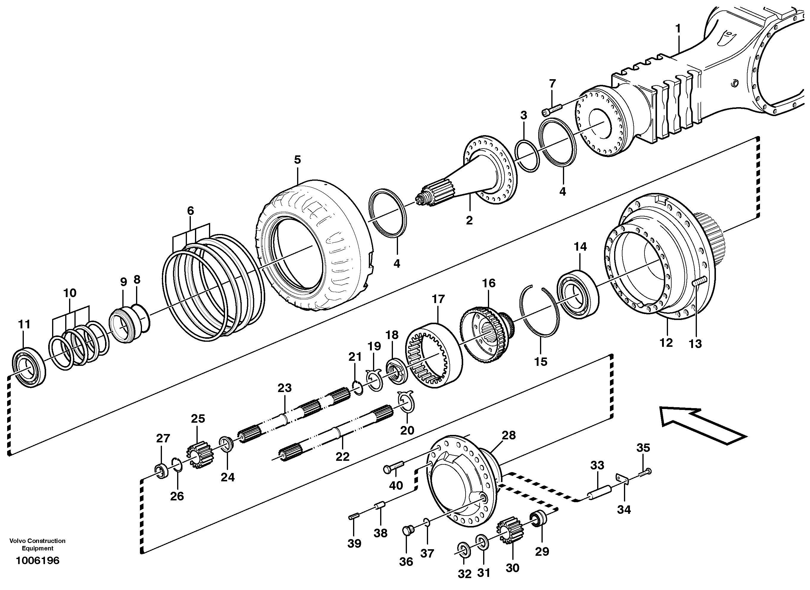 Схема запчастей Volvo A35D - 88595 Hub reduction, motorunit 