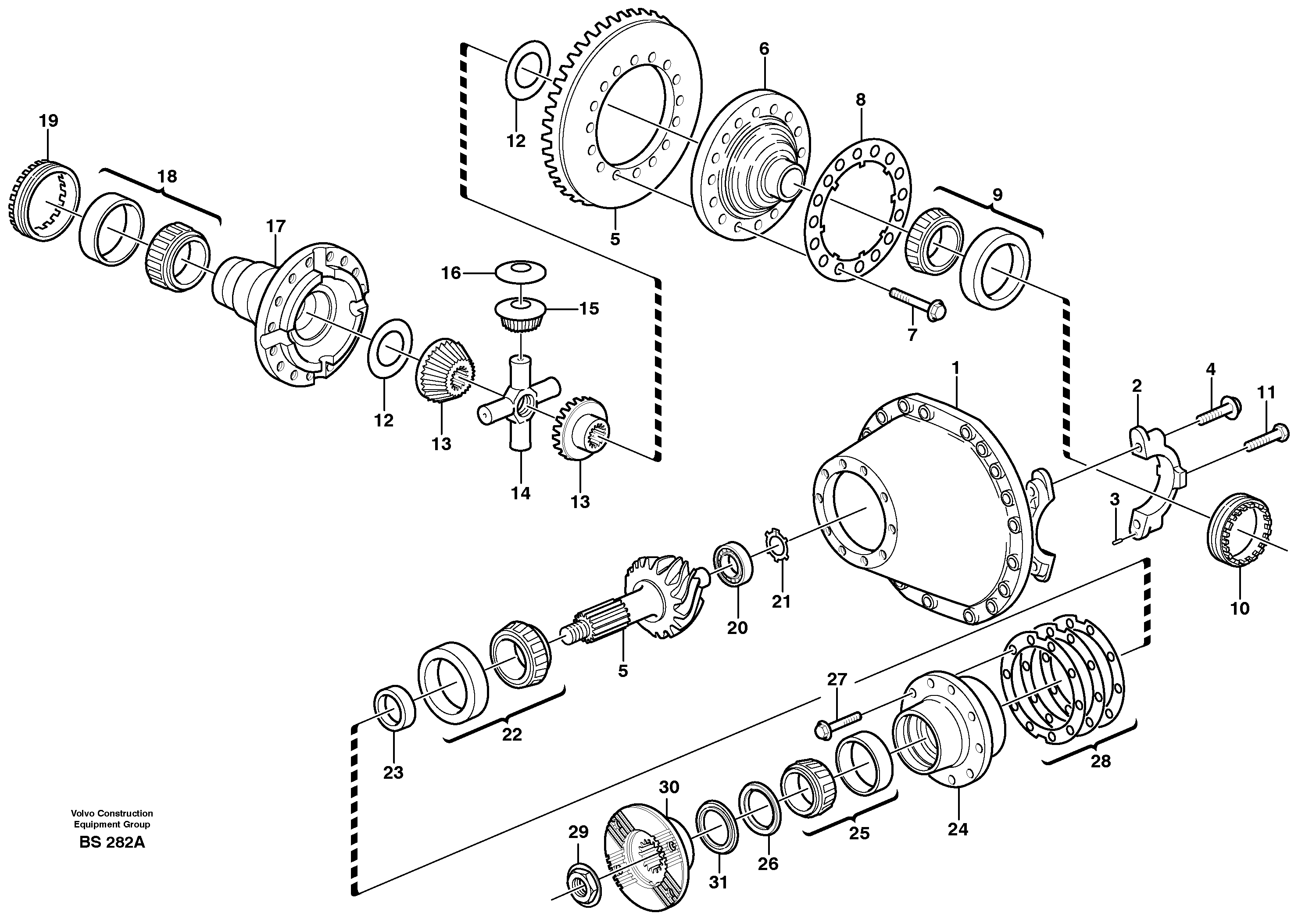 Схема запчастей Volvo A35D - 21517 Главная передача 