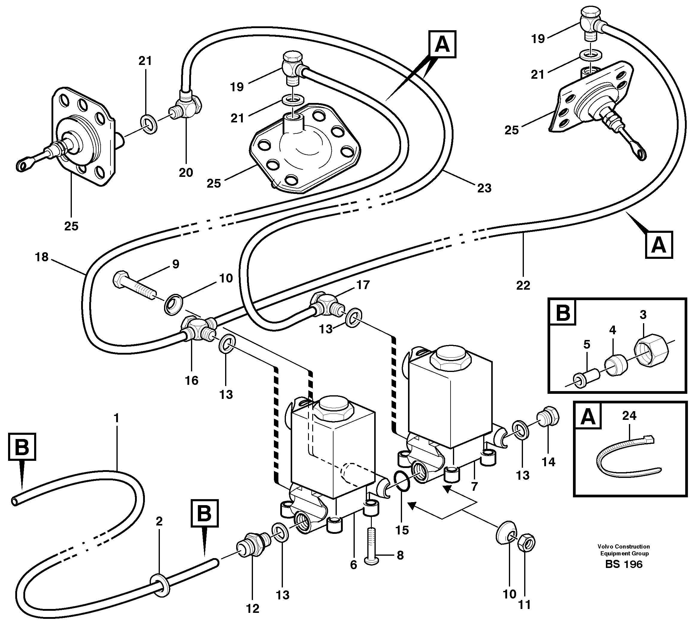 Схема запчастей Volvo A35D - 65583 Pneumatic system, 6x6 and diff lock, load unit 