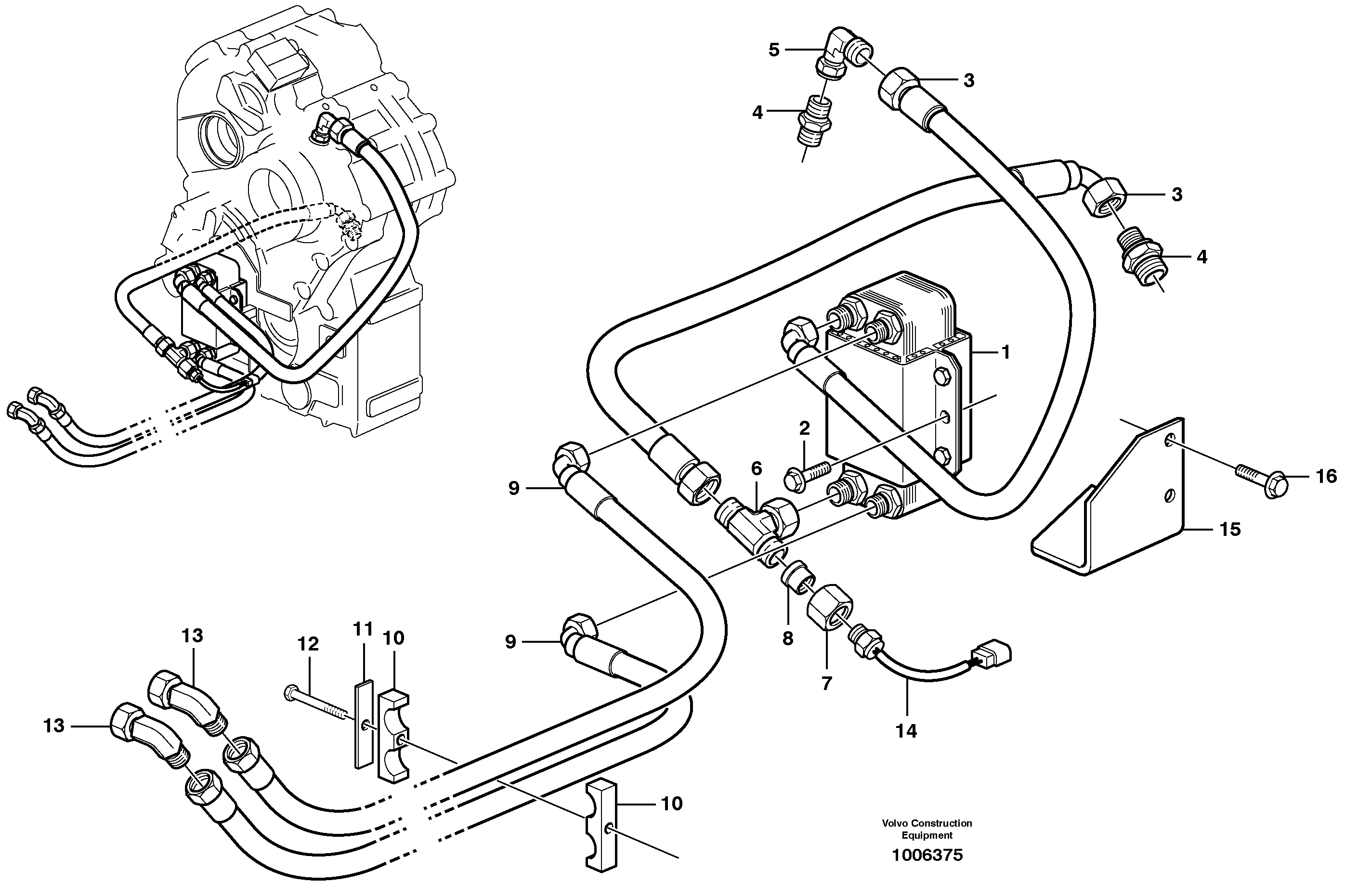 Схема запчастей Volvo A35D - 61755 Heat exchanger. Drop box 