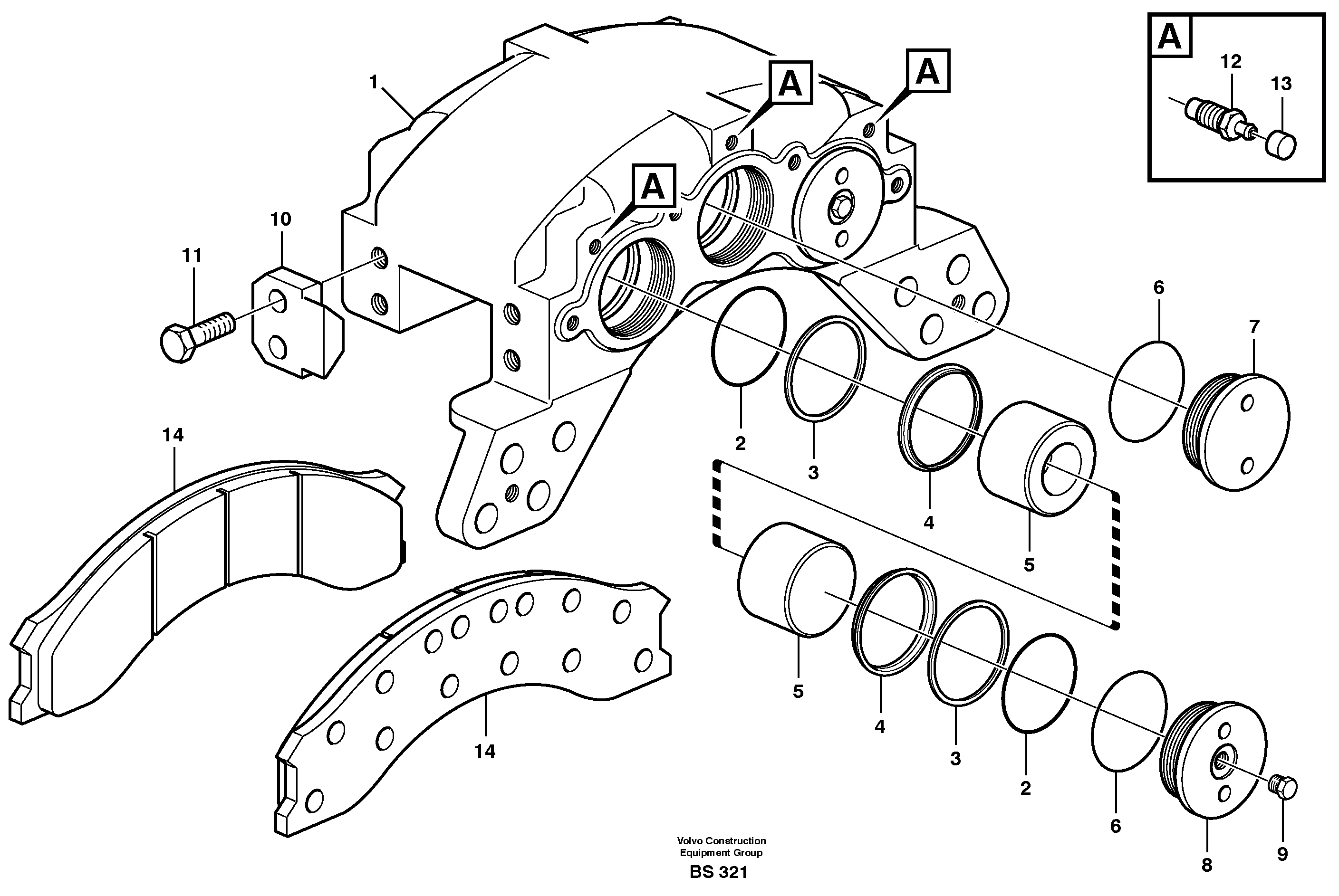 Схема запчастей Volvo A35D - 78115 Disc brake 