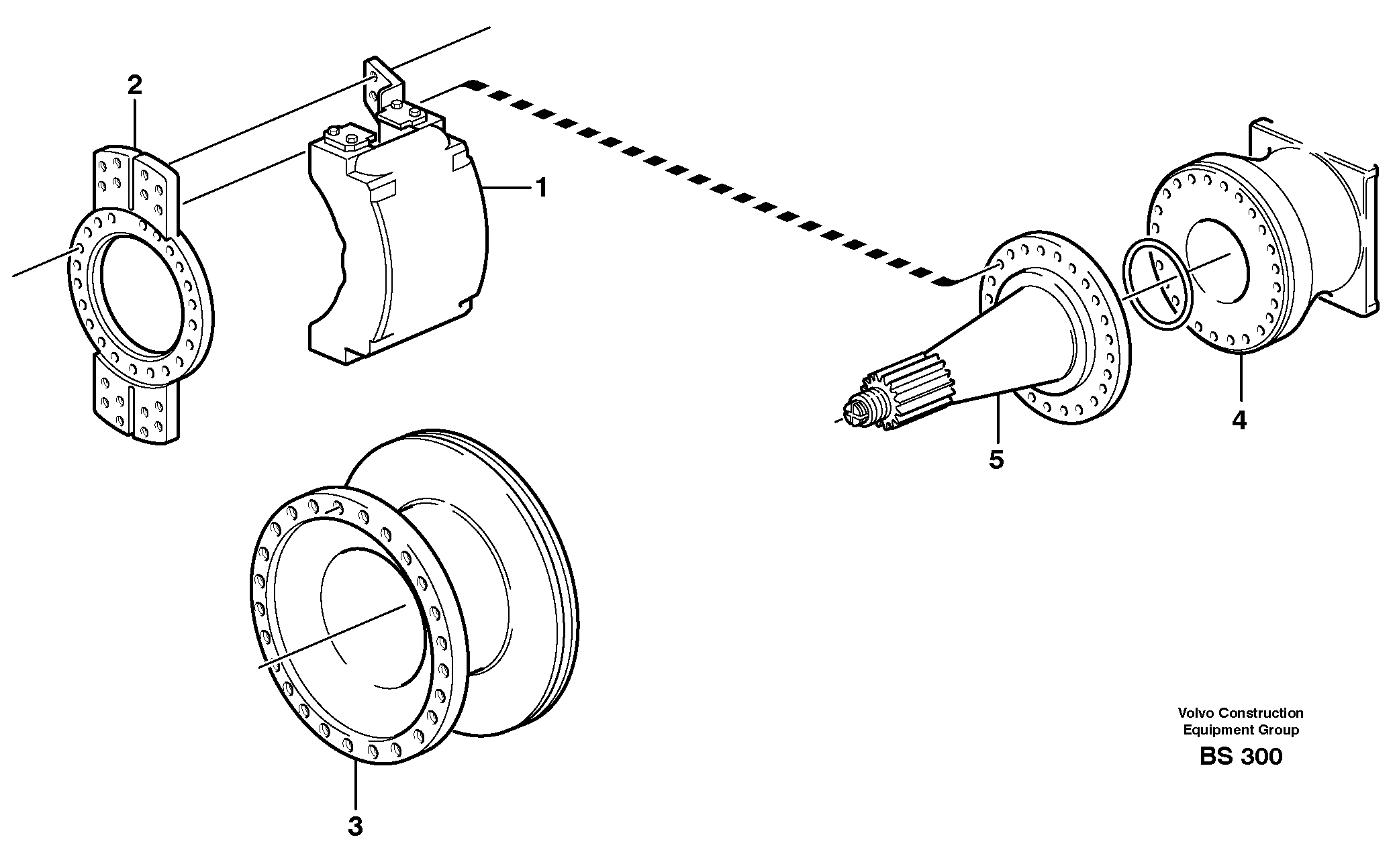 Схема запчастей Volvo A35D - 16671 Rear wheel brake, axle 1 