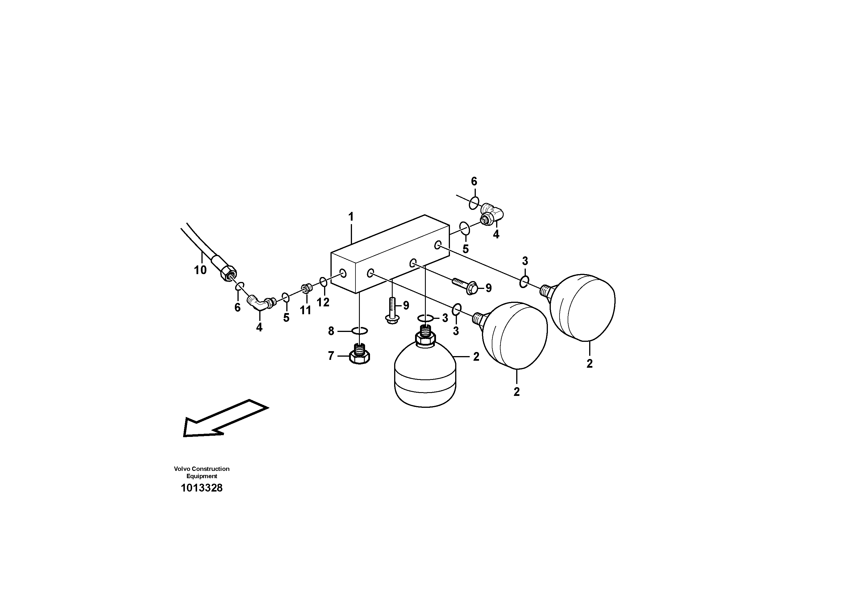 Схема запчастей Volvo A35D - 20749 Hydraulic brake system, motor unit 