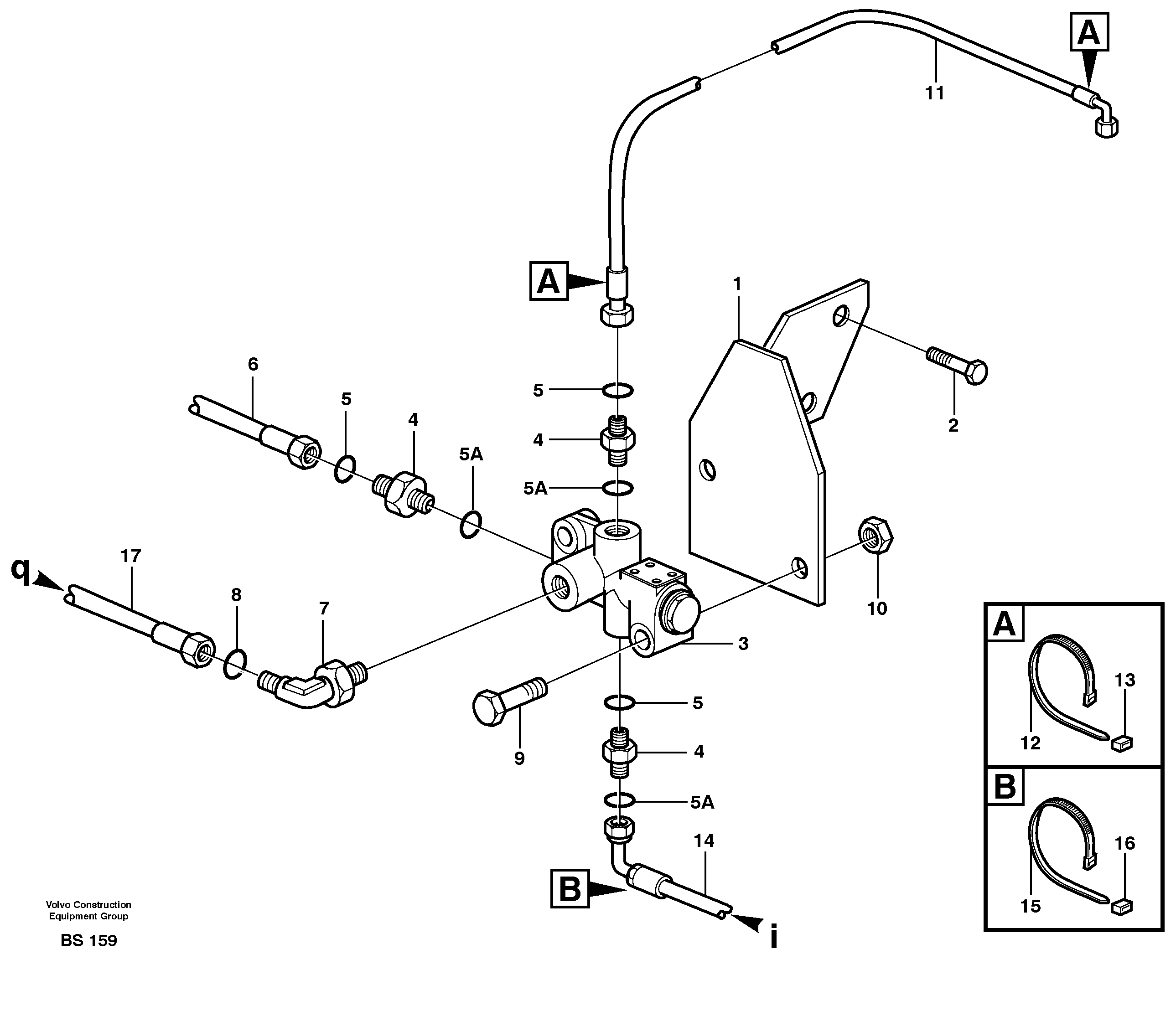 Схема запчастей Volvo A35D - 50656 Hydraulic brake system, motor unit, relay valve 