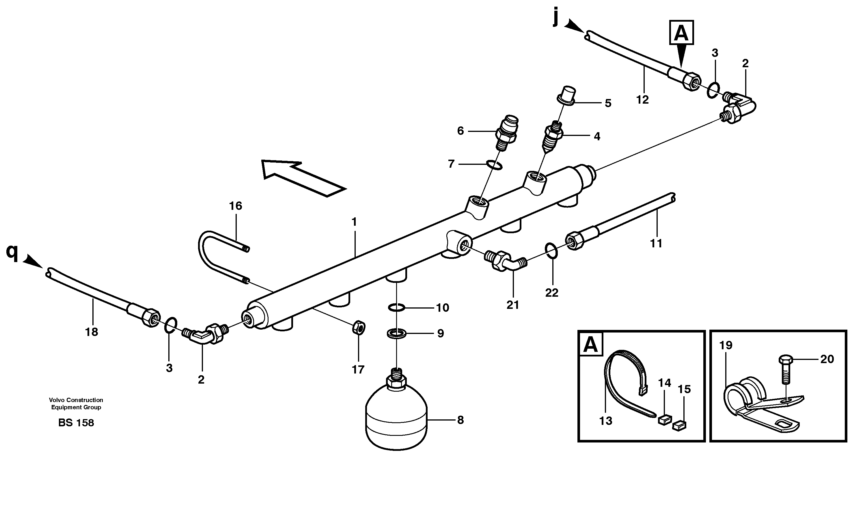 Схема запчастей Volvo A35D - 53735 Hydraulic brake system, motor unit 