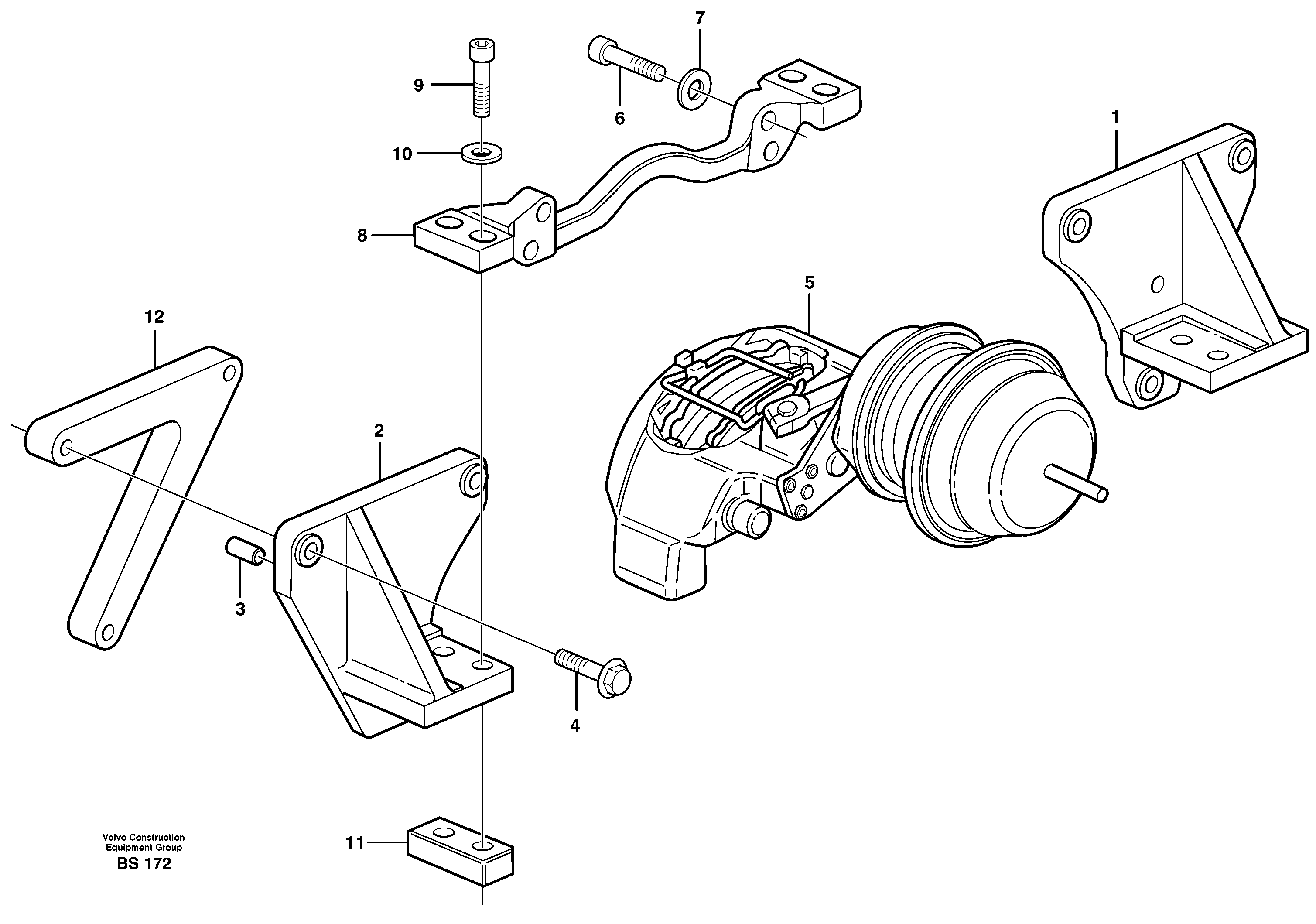 Схема запчастей Volvo A35D - 24350 Parking brake 