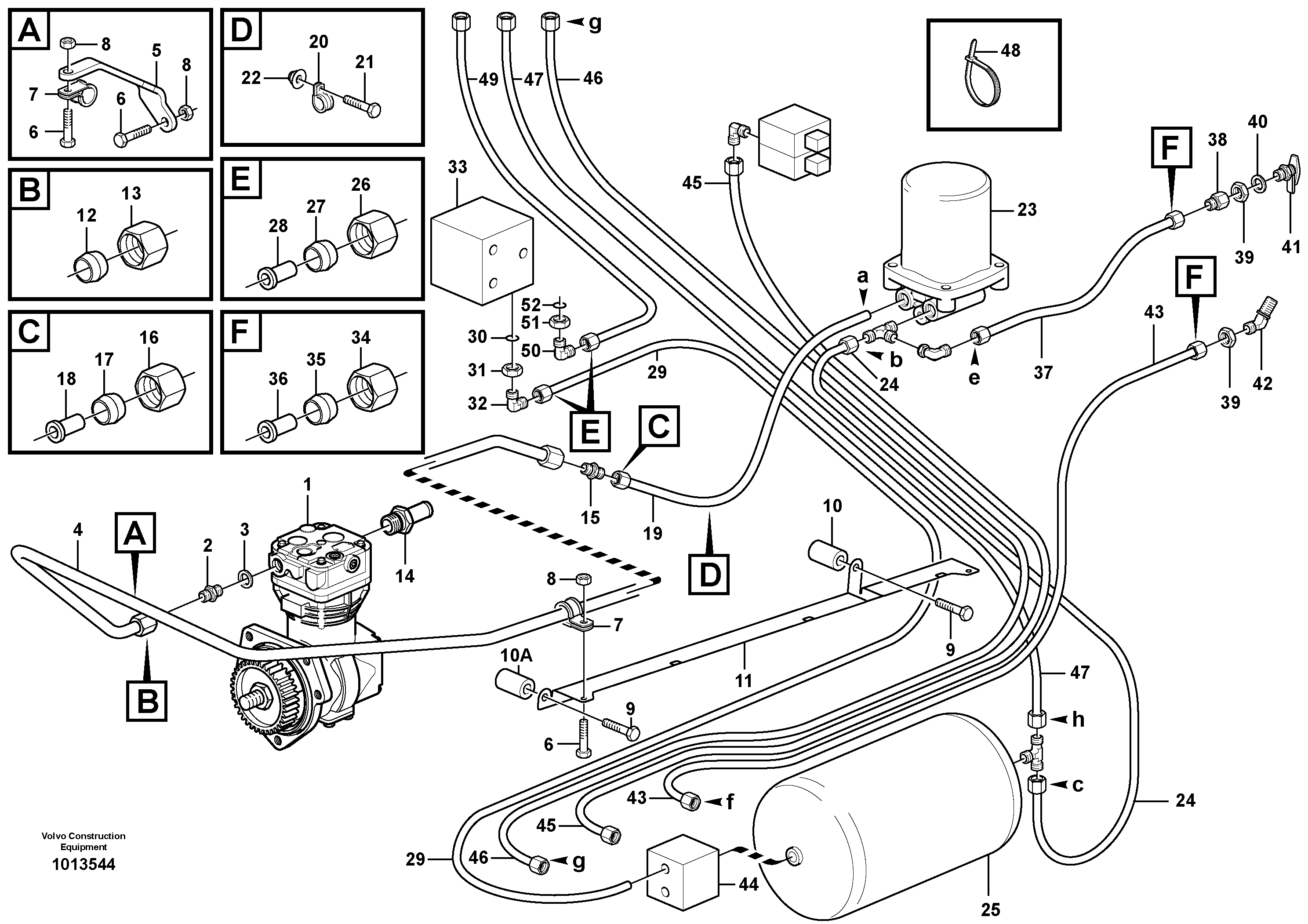 Схема запчастей Volvo A35D - 64000 Feed lines 