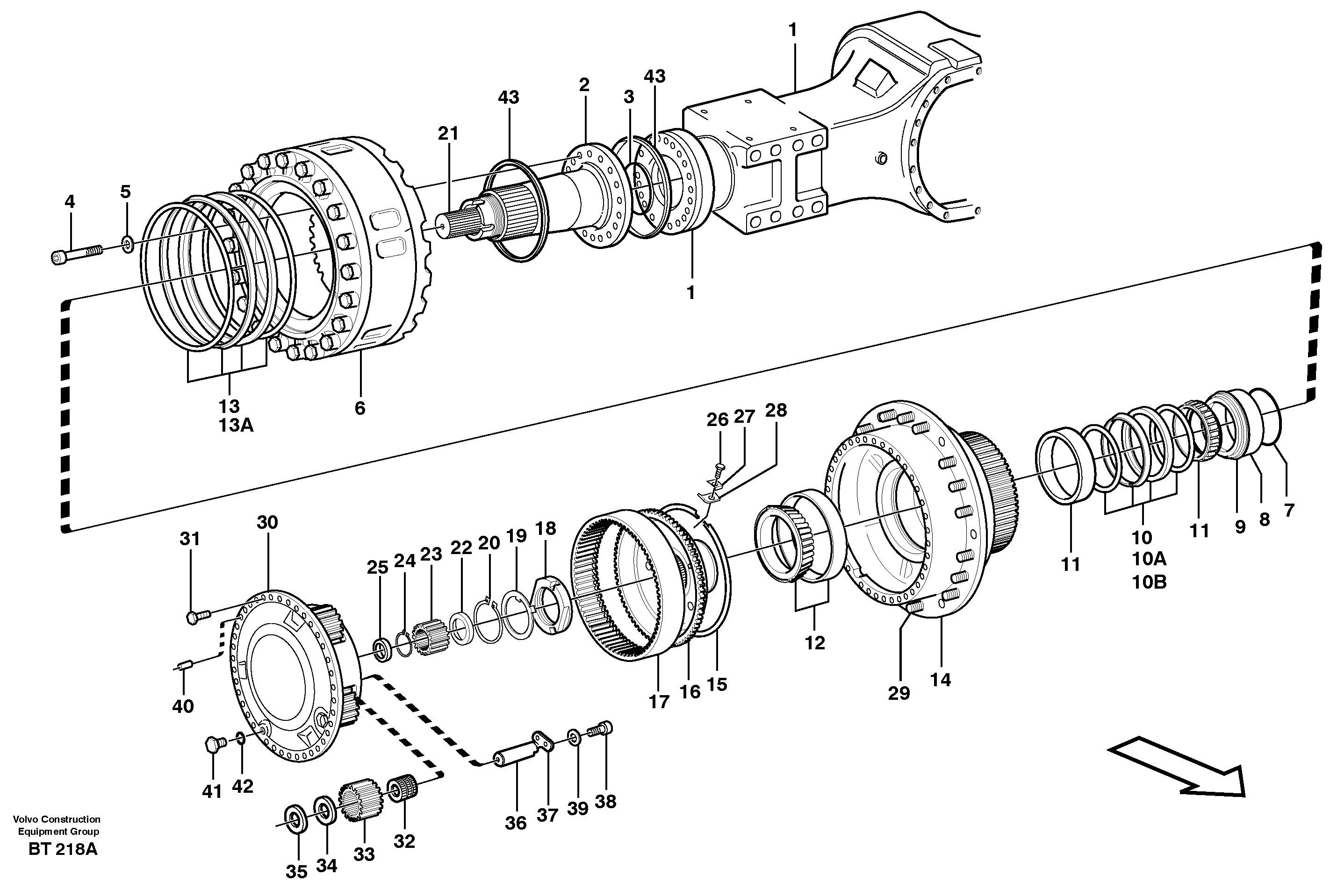 Схема запчастей Volvo A40D - 89788 Hub reduction, axle 1 load unit 