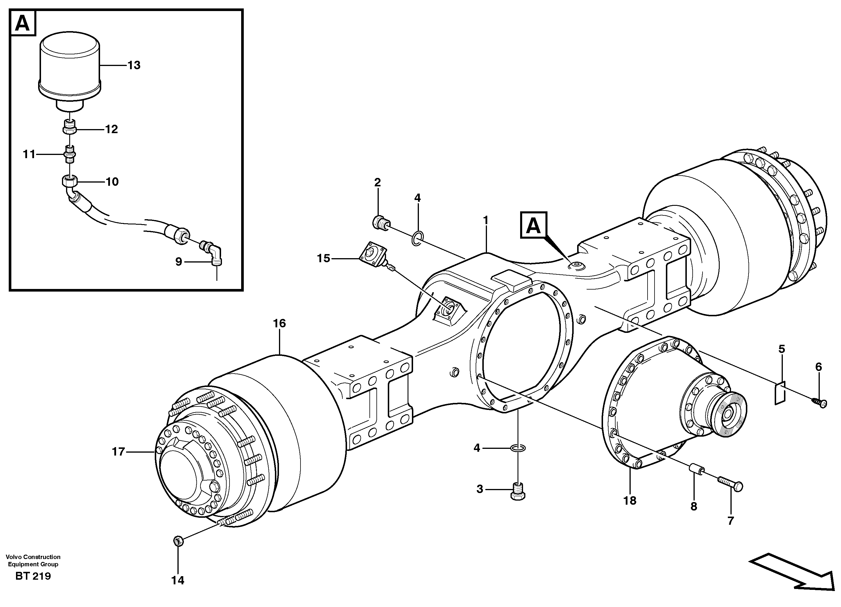 Схема запчастей Volvo A40D - 4027 Planetary axle 2, load unit 