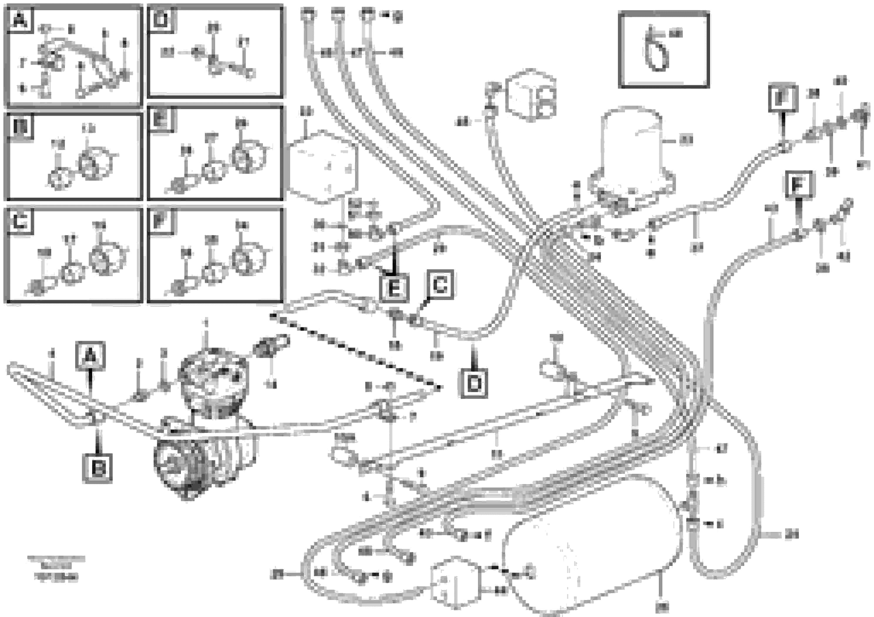 Схема запчастей Volvo A40D - 64009 Feed lines 