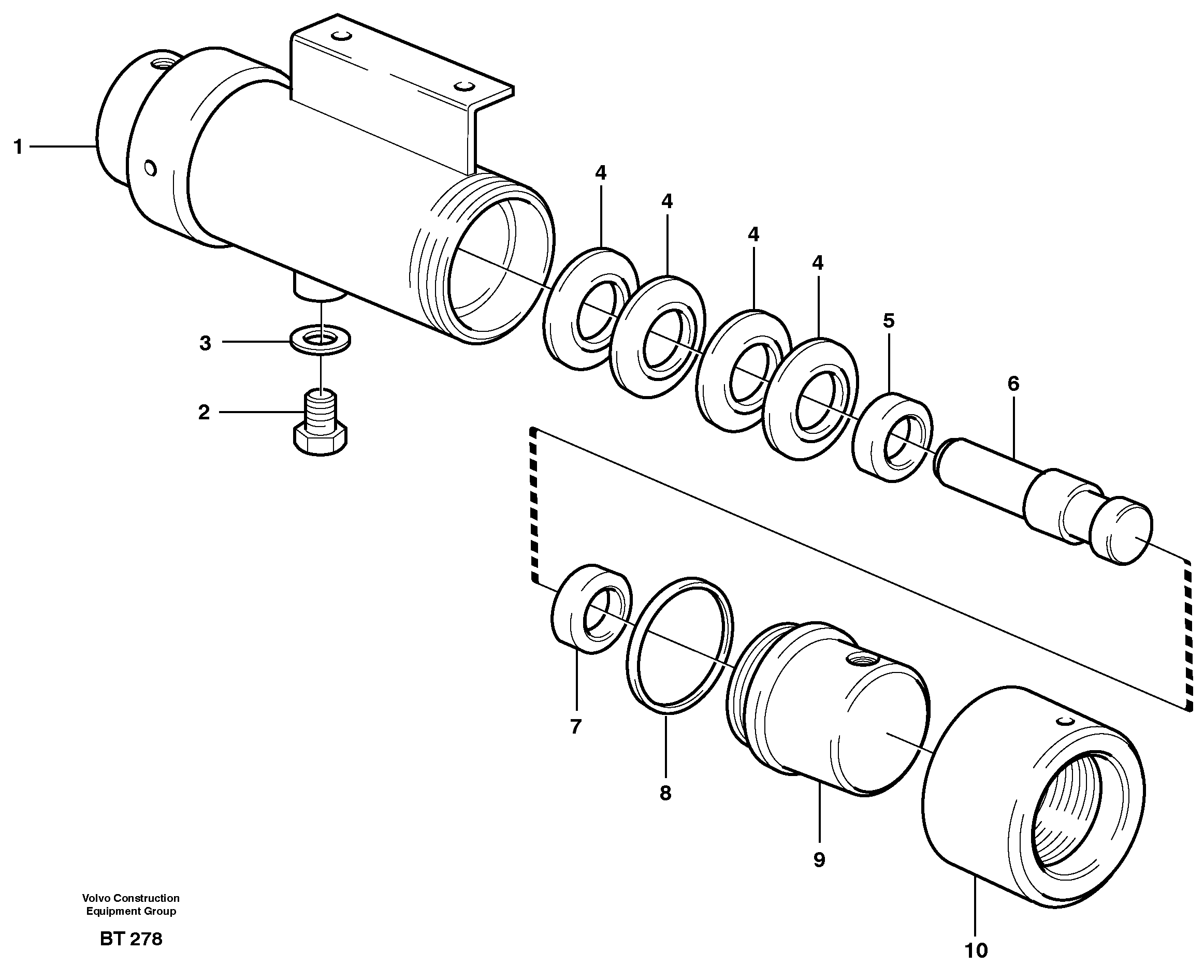 Схема запчастей Volvo A40D - 33266 Damping cylinder 