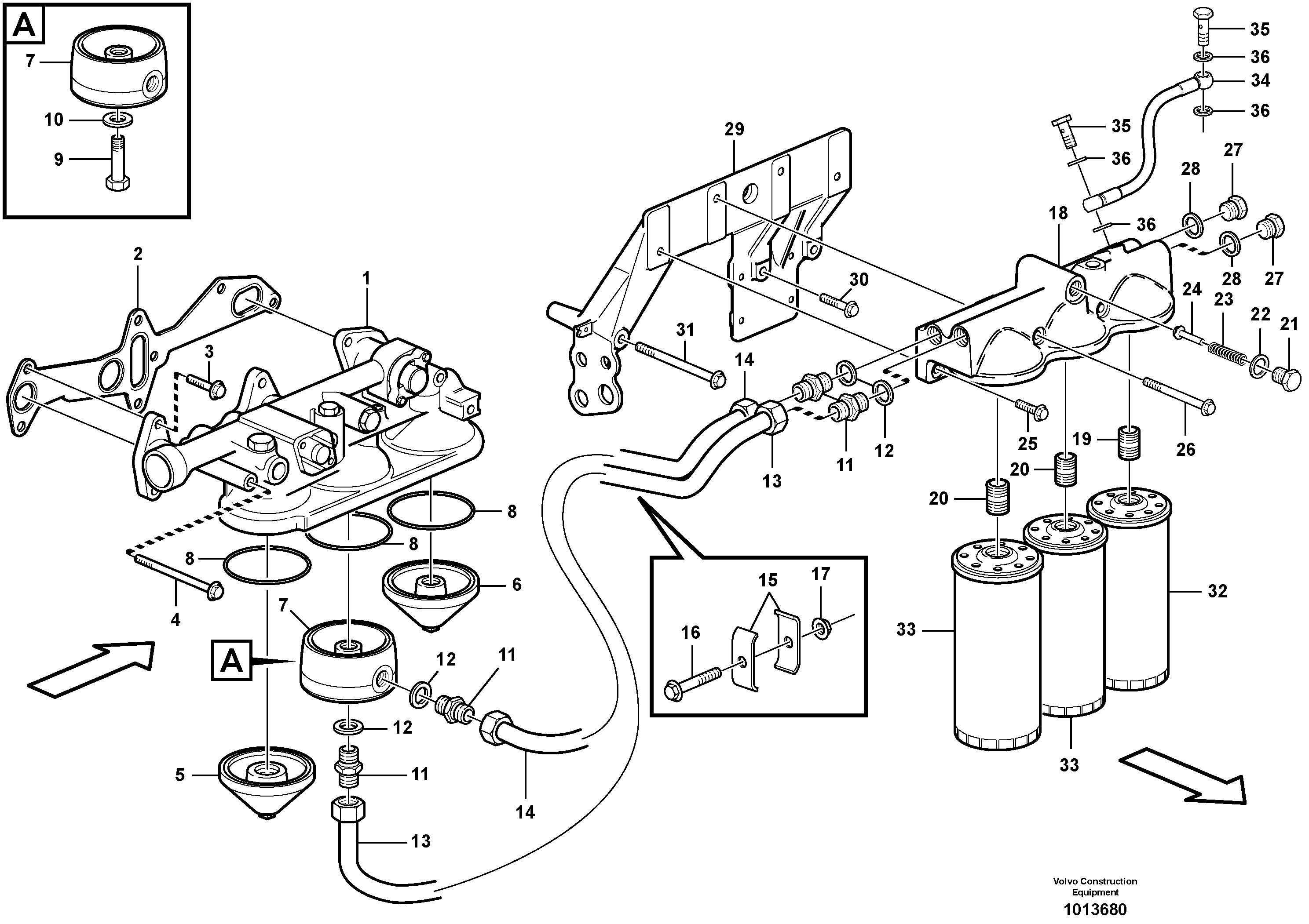 Схема запчастей Volvo A40D - 71761 Фильтр масляный 