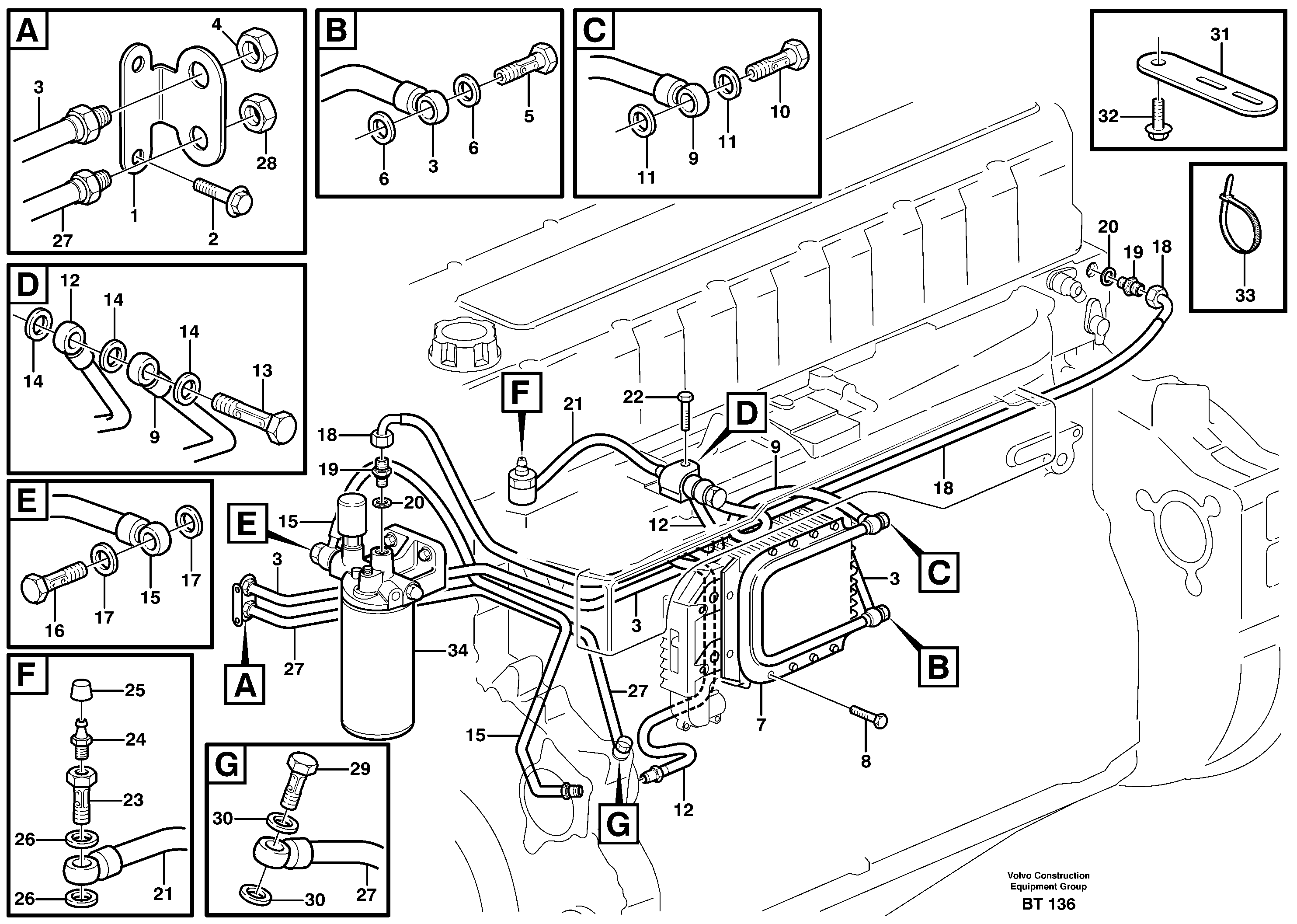 Схема запчастей Volvo A40D - 63482 Fuel pipes, fuel pump 