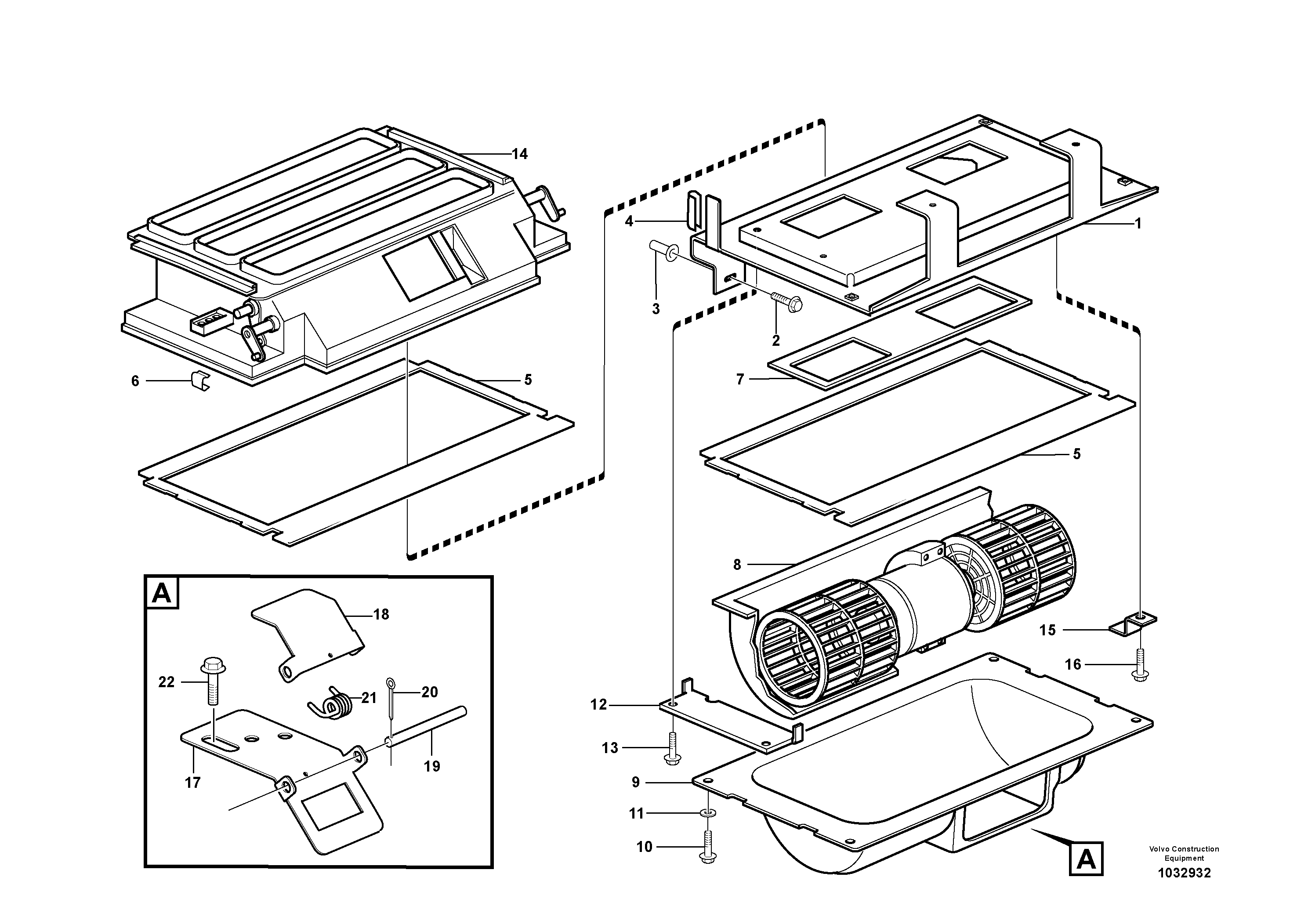 Схема запчастей Volvo A40D - 4650 Air distribution - inlet and air return 