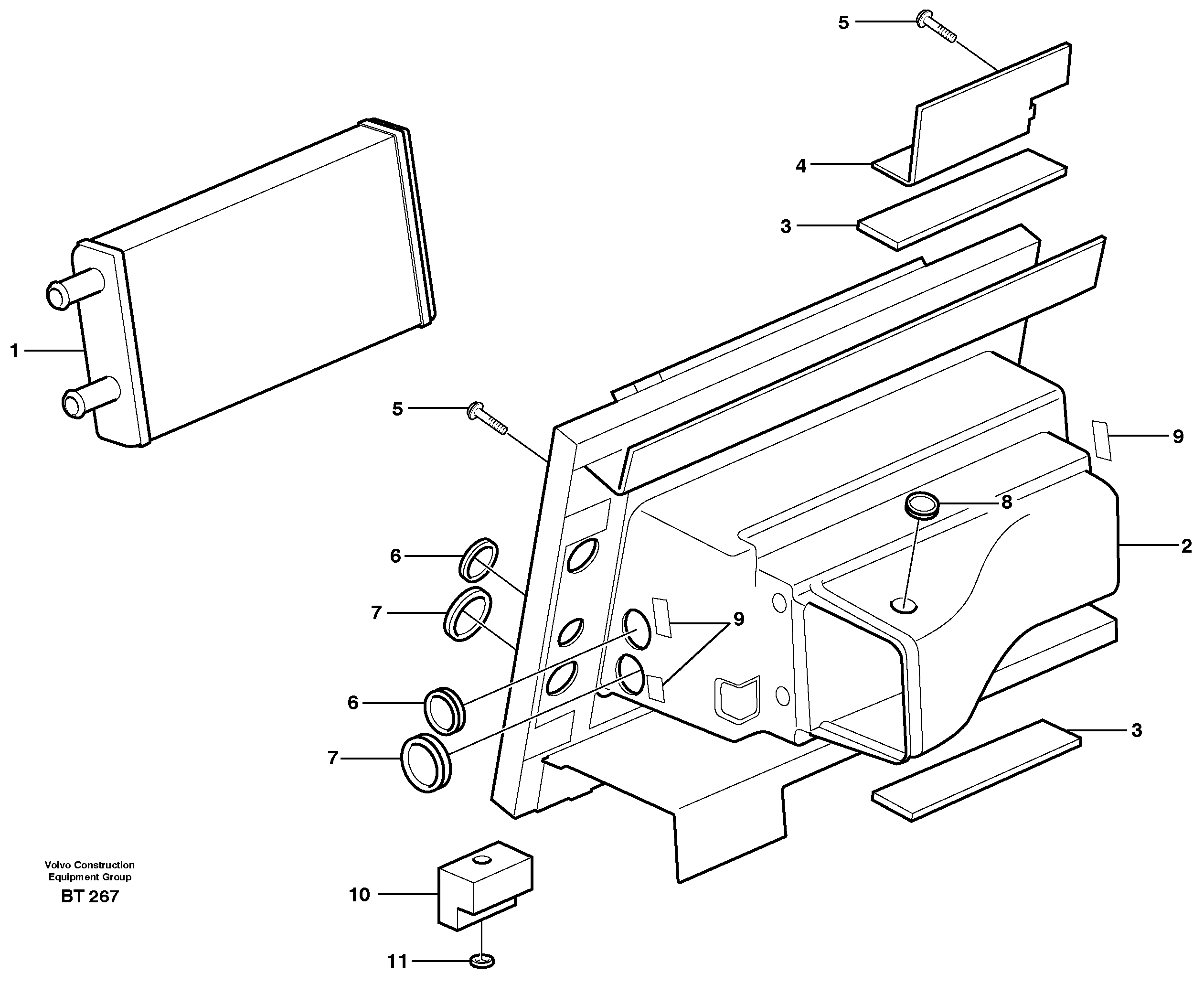 Схема запчастей Volvo A40D - 11922 Heating unit 