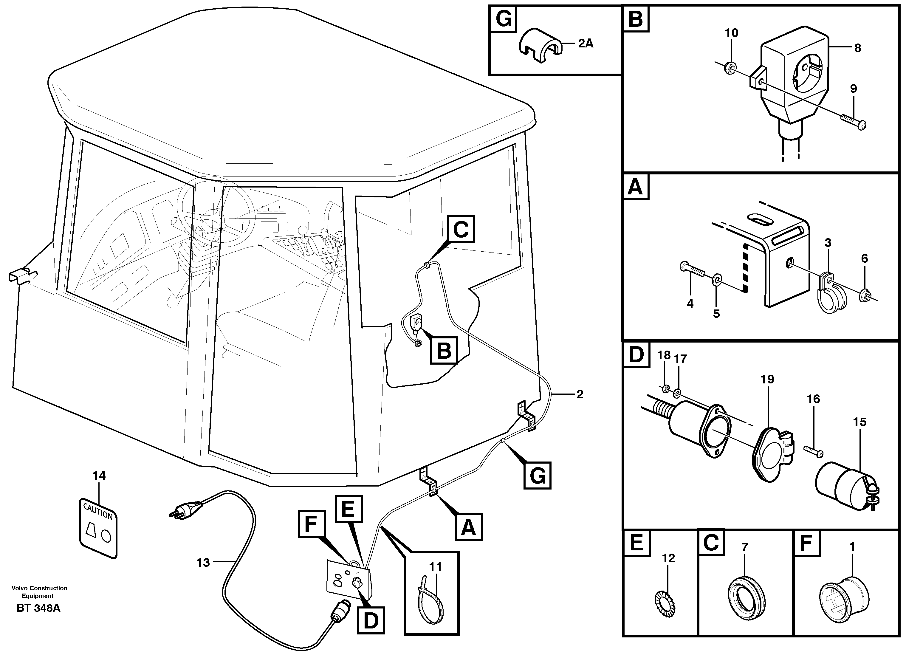 Схема запчастей Volvo A40D - 36516 Heater outlet 