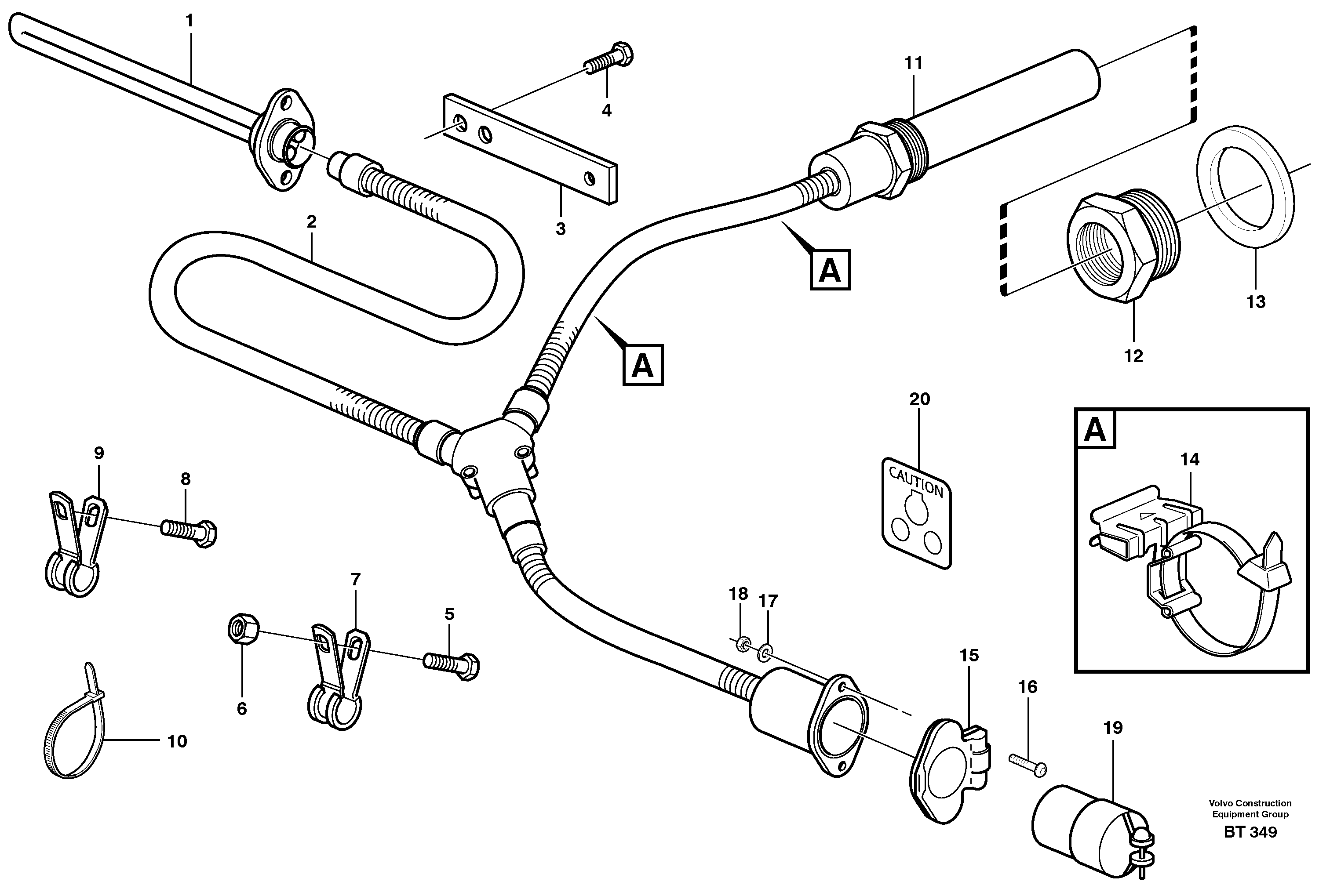 Схема запчастей Volvo A40D - 36512 Engine heater 