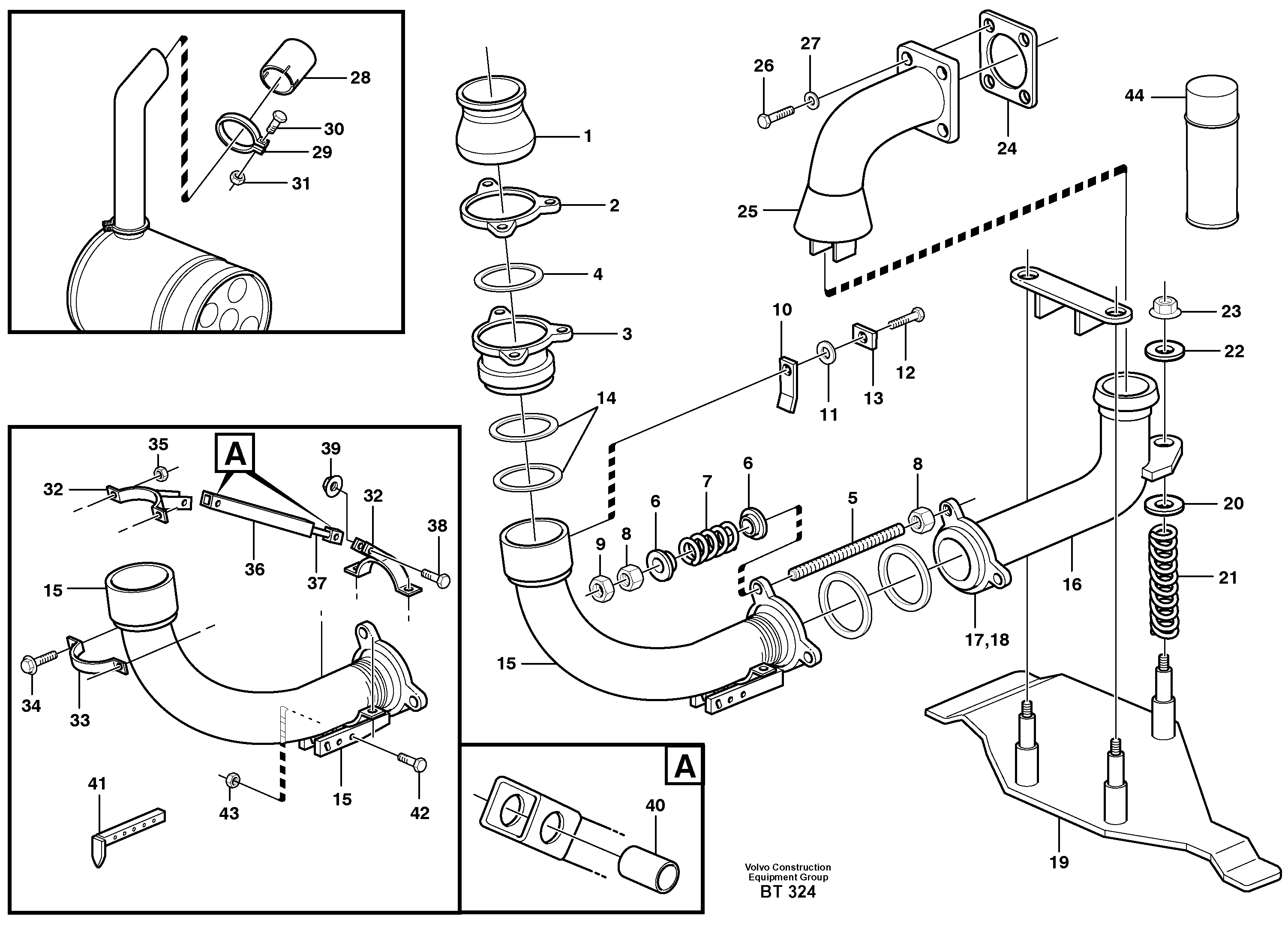 Схема запчастей Volvo A40D - 85943 Body heating 