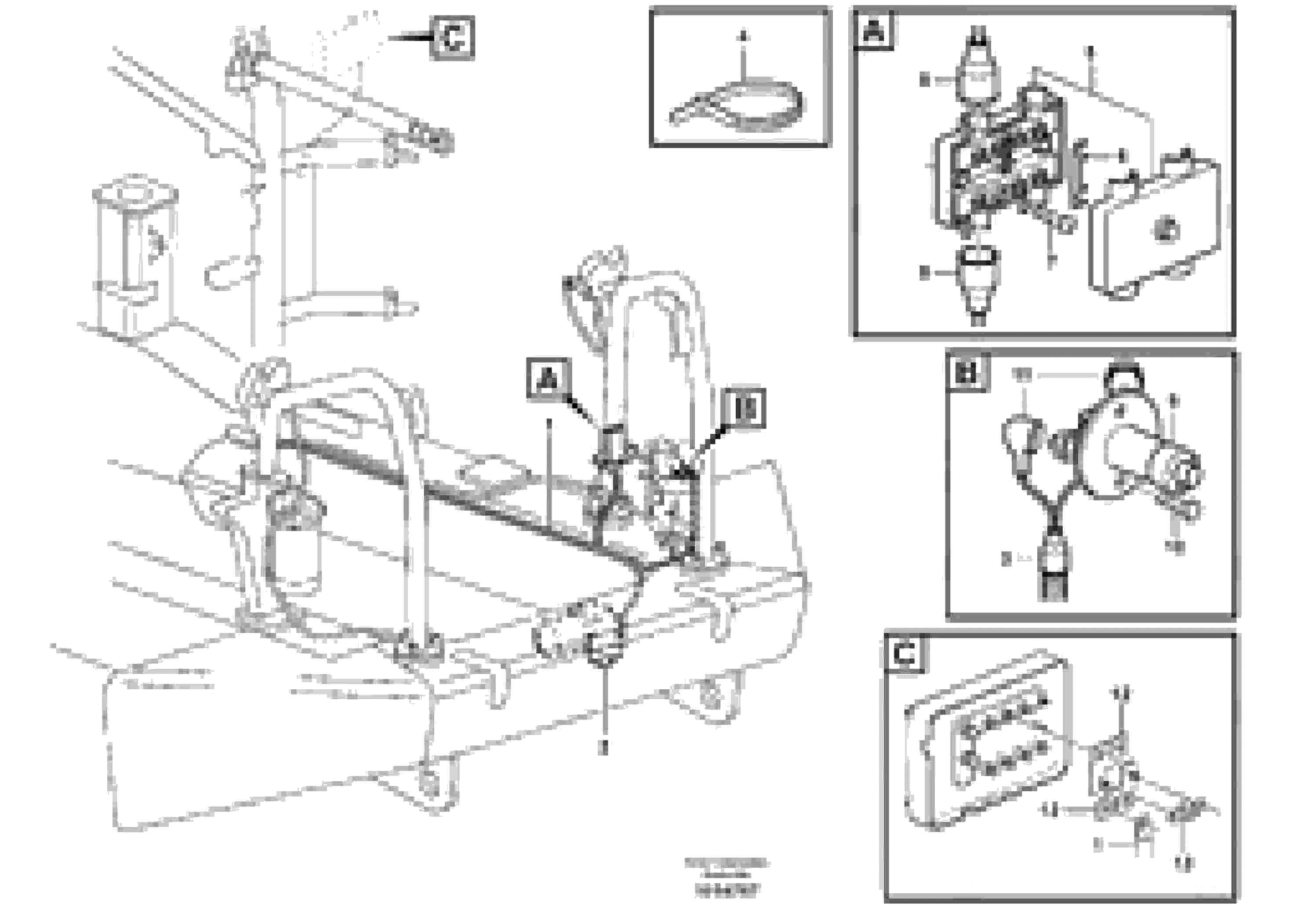 Схема запчастей Volvo A40D - 53328 Cable harnesses, enginehood 