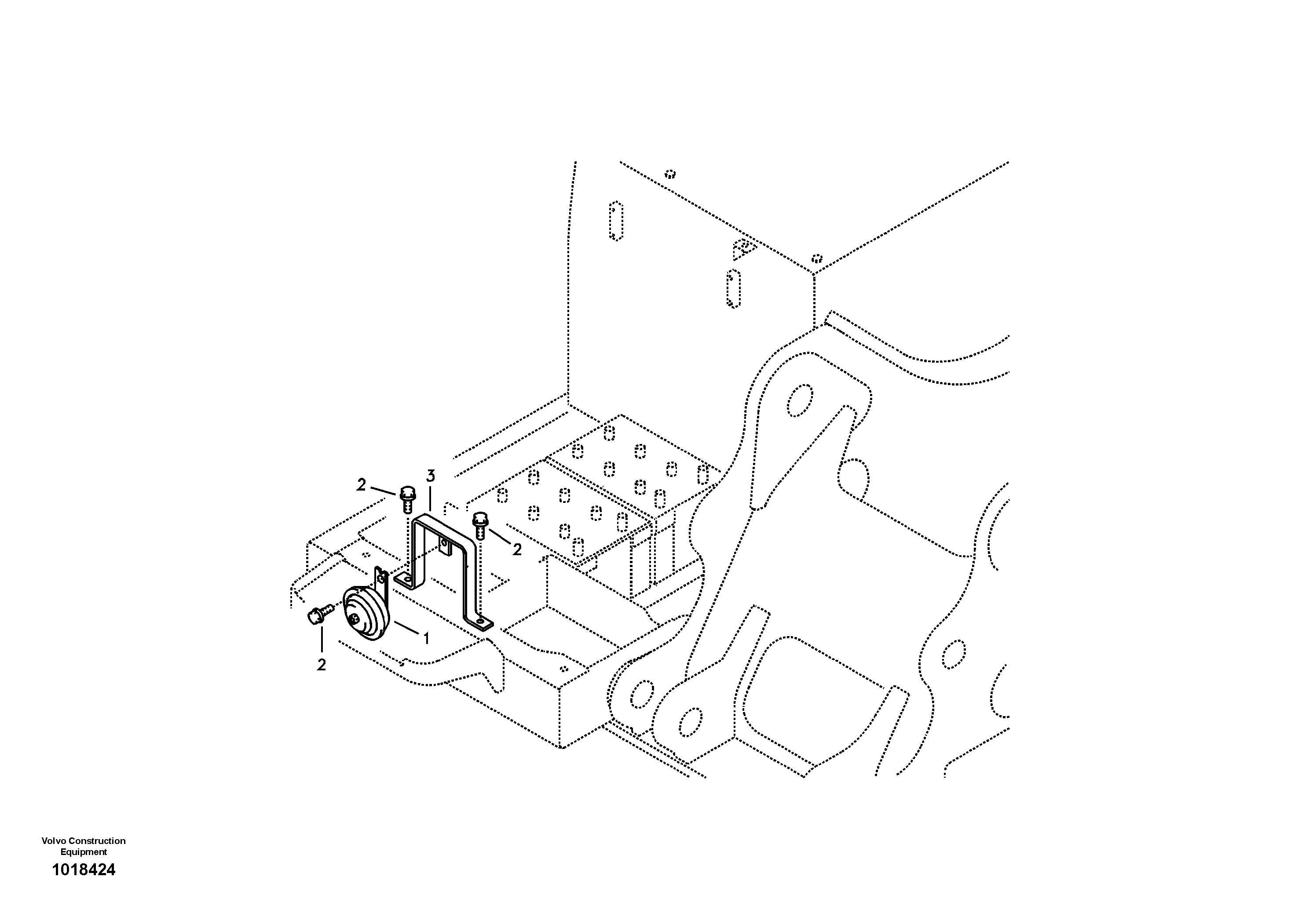 Схема запчастей Volvo EC135B SER NO 20001- - 12459 Horn 