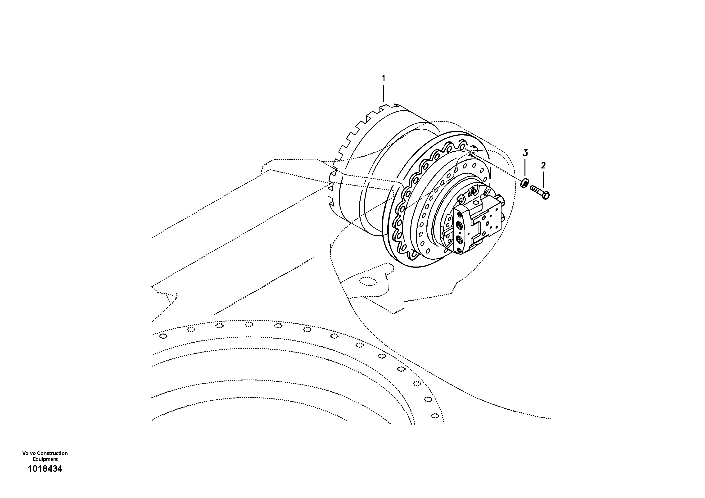 Схема запчастей Volvo EC135B SER NO 20001- - 47734 Travel motor with mounting parts 